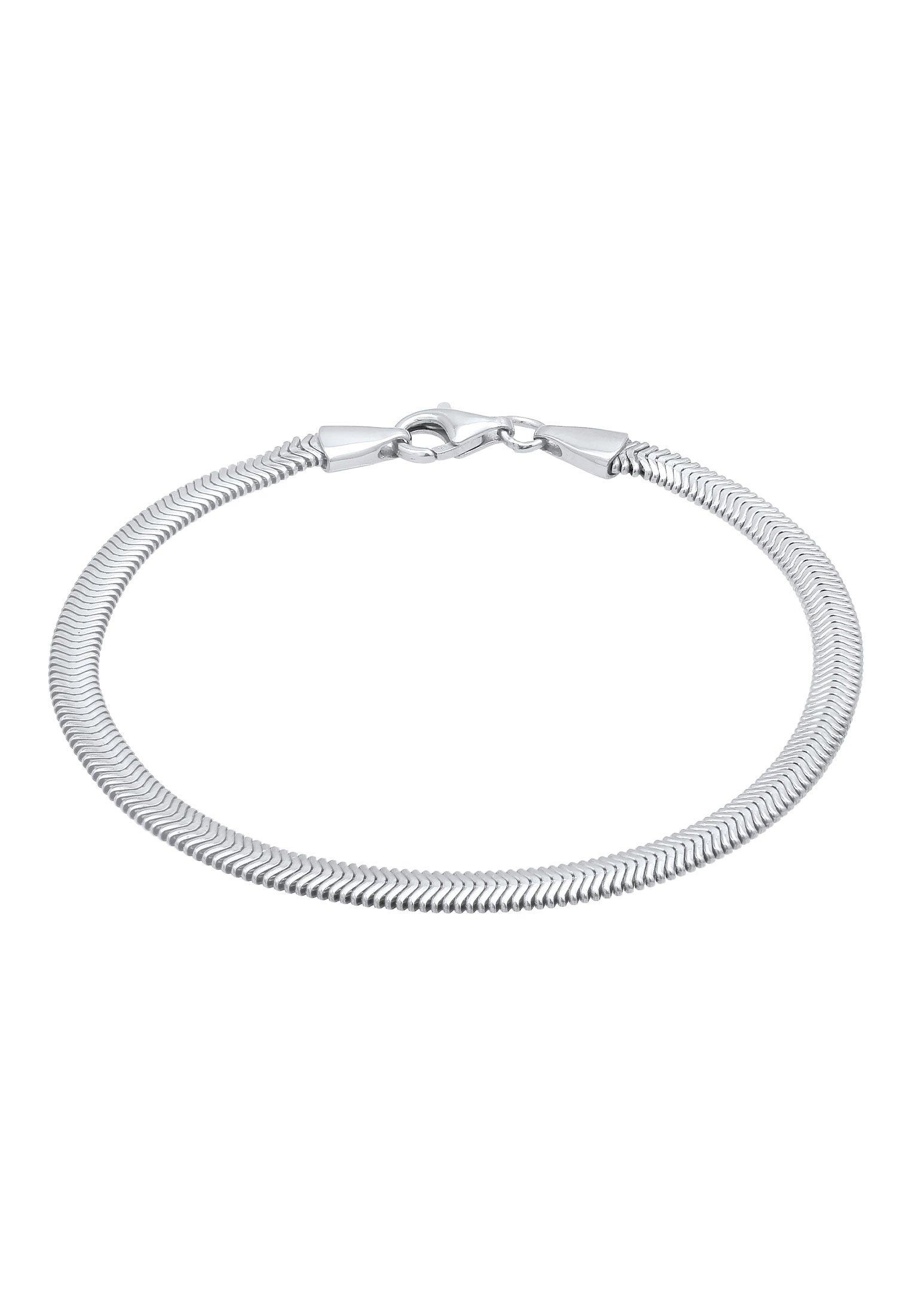 Kuzzoi Armband Flach Elegant Schlangenkette Fischgräte 925 Silber