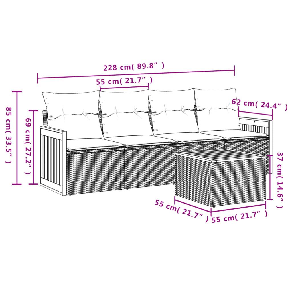 VidaXL Garten sofagarnitur poly-rattan