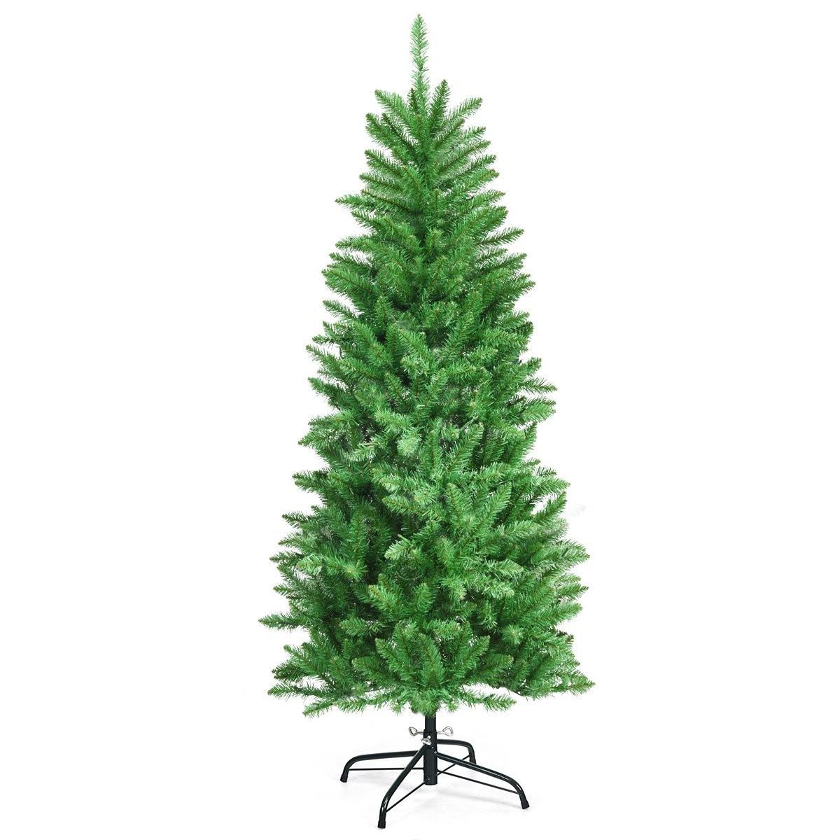Northix 150 cm hoher beleuchteter künstlicher Bleistift-Weihnachtsbaum mit warmweißen Leuchte Grün