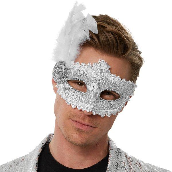 Tectake Venezianische Maske mit seitlicher Feder