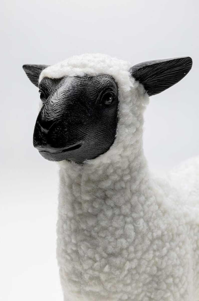 KARE Design Deko Figur Happy Sheep Wool weiss