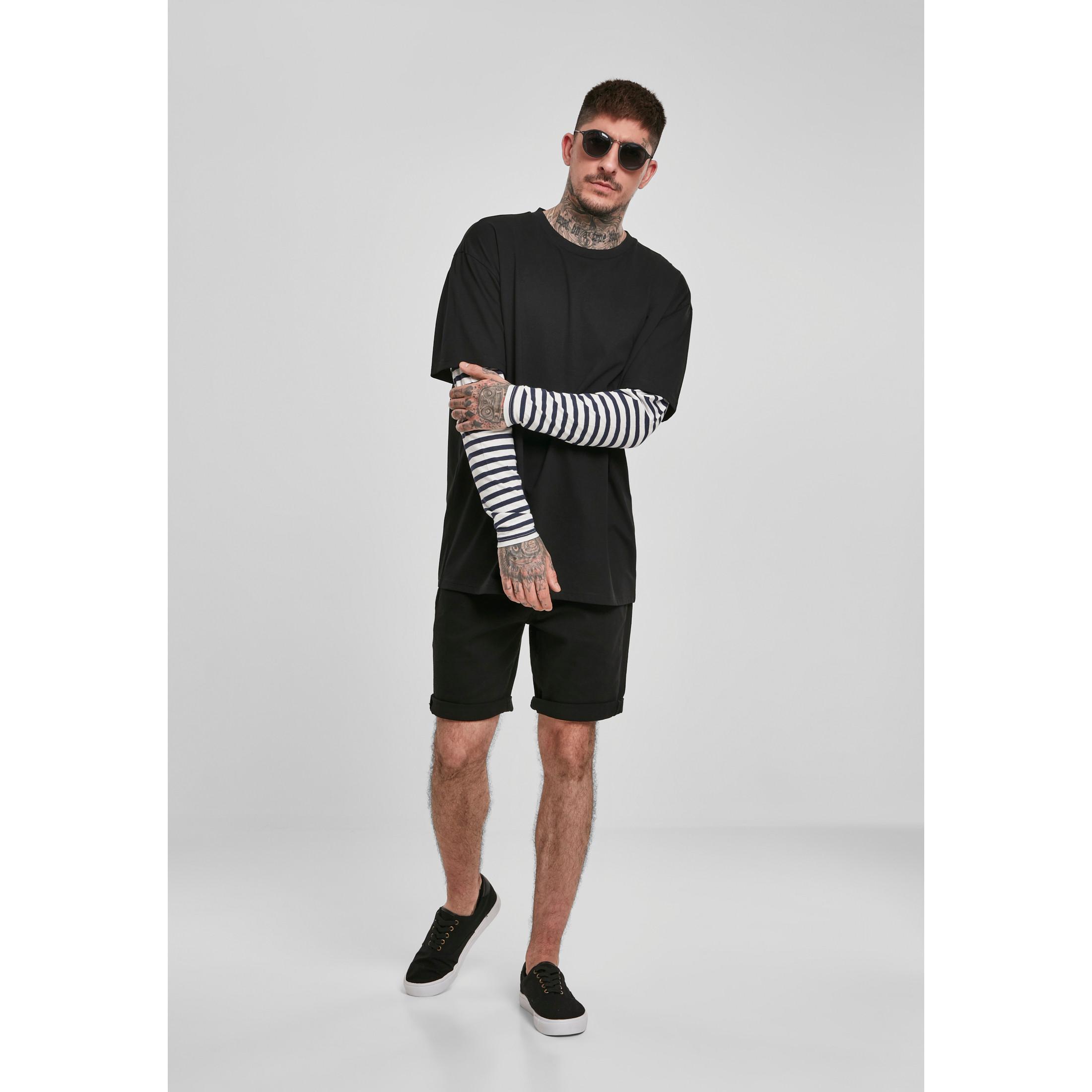 URBAN CLASSICS Oversized T-Shirt mit gestreiften langen Ärmeln