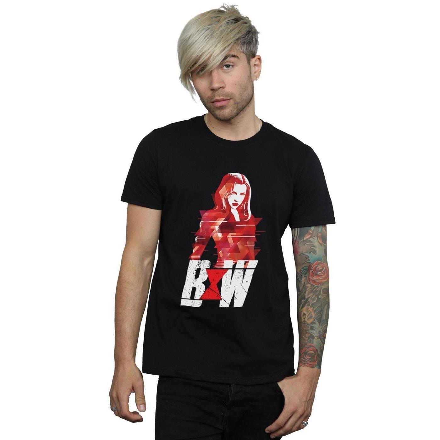 MARVEL Black Widow Glitch Logo T-Shirt