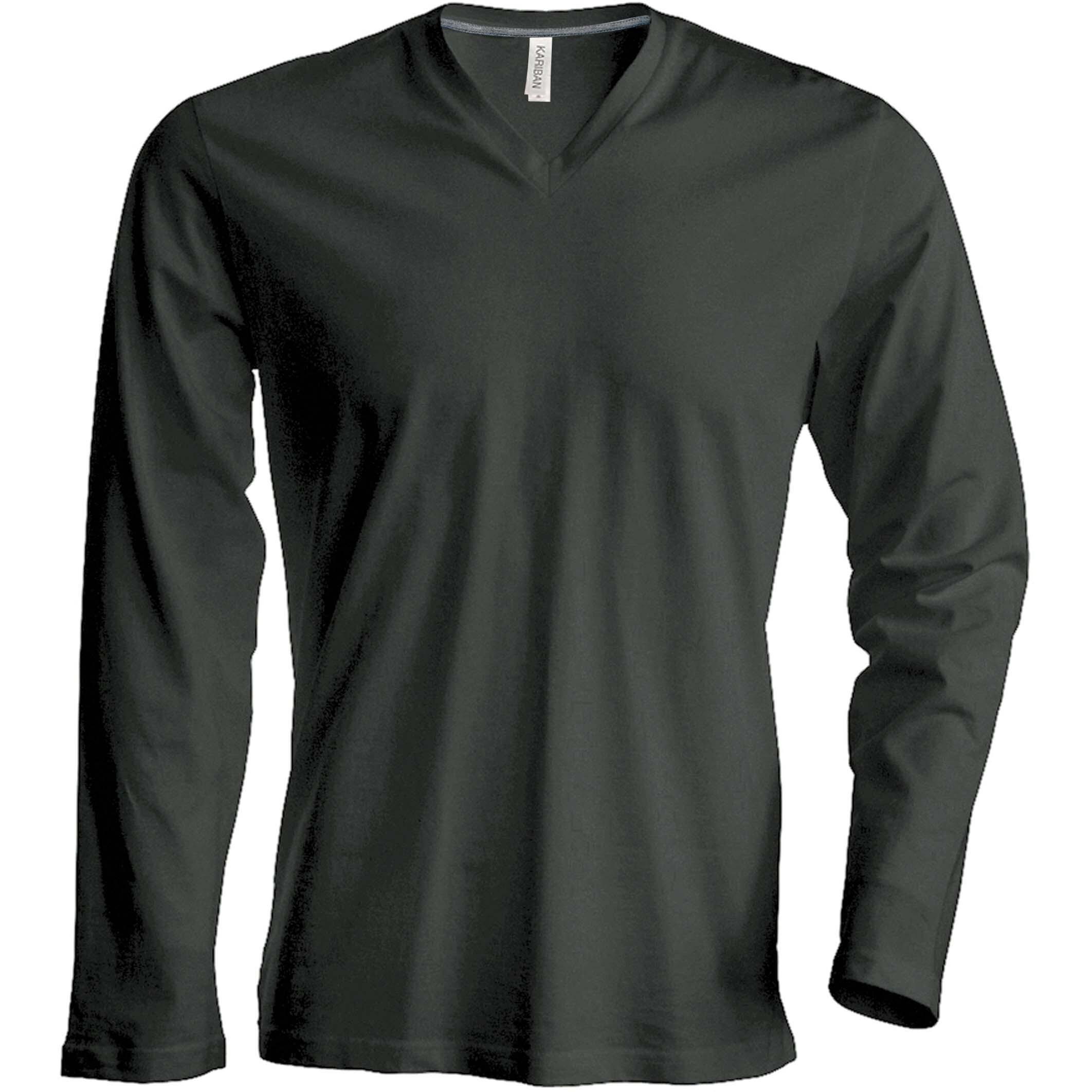 Kariban Langarm V-Ausschnitt T-Shirt