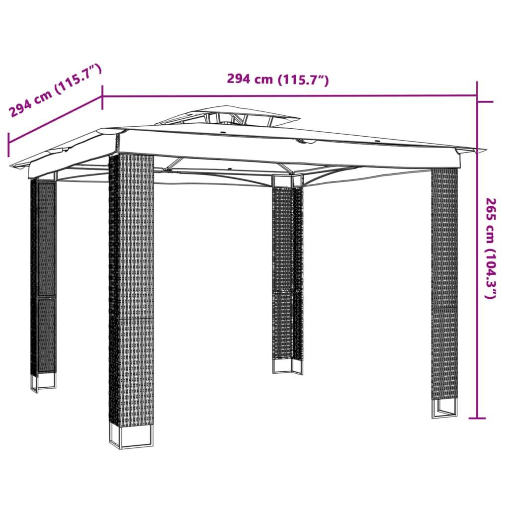 VidaXL Pavillon stahl
