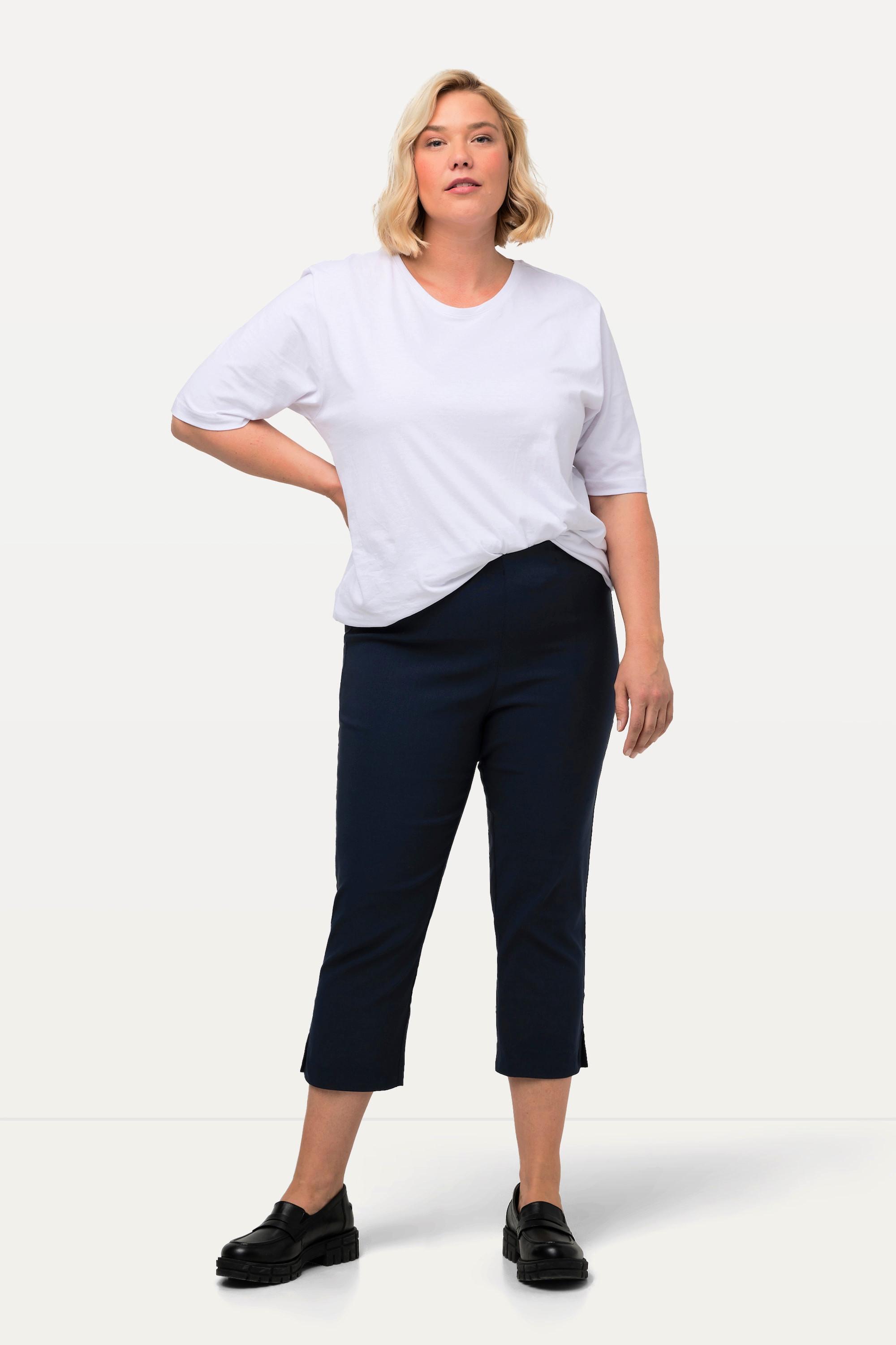 Ulla Popken Bengalinhose wadenlang mit Elastikbund
