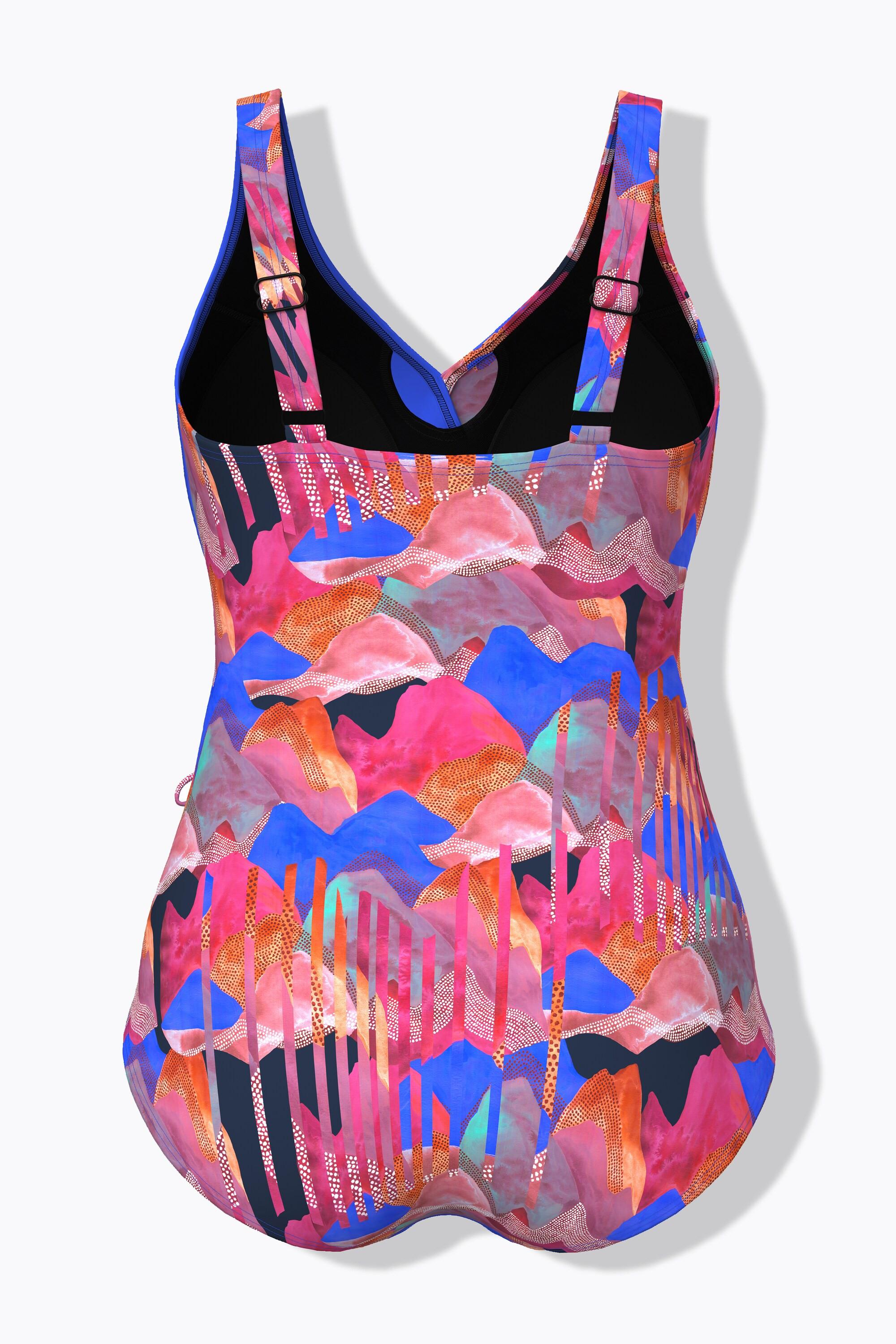 Ulla Popken Badeanzug, Wickeloptik, Softcups, recycelt