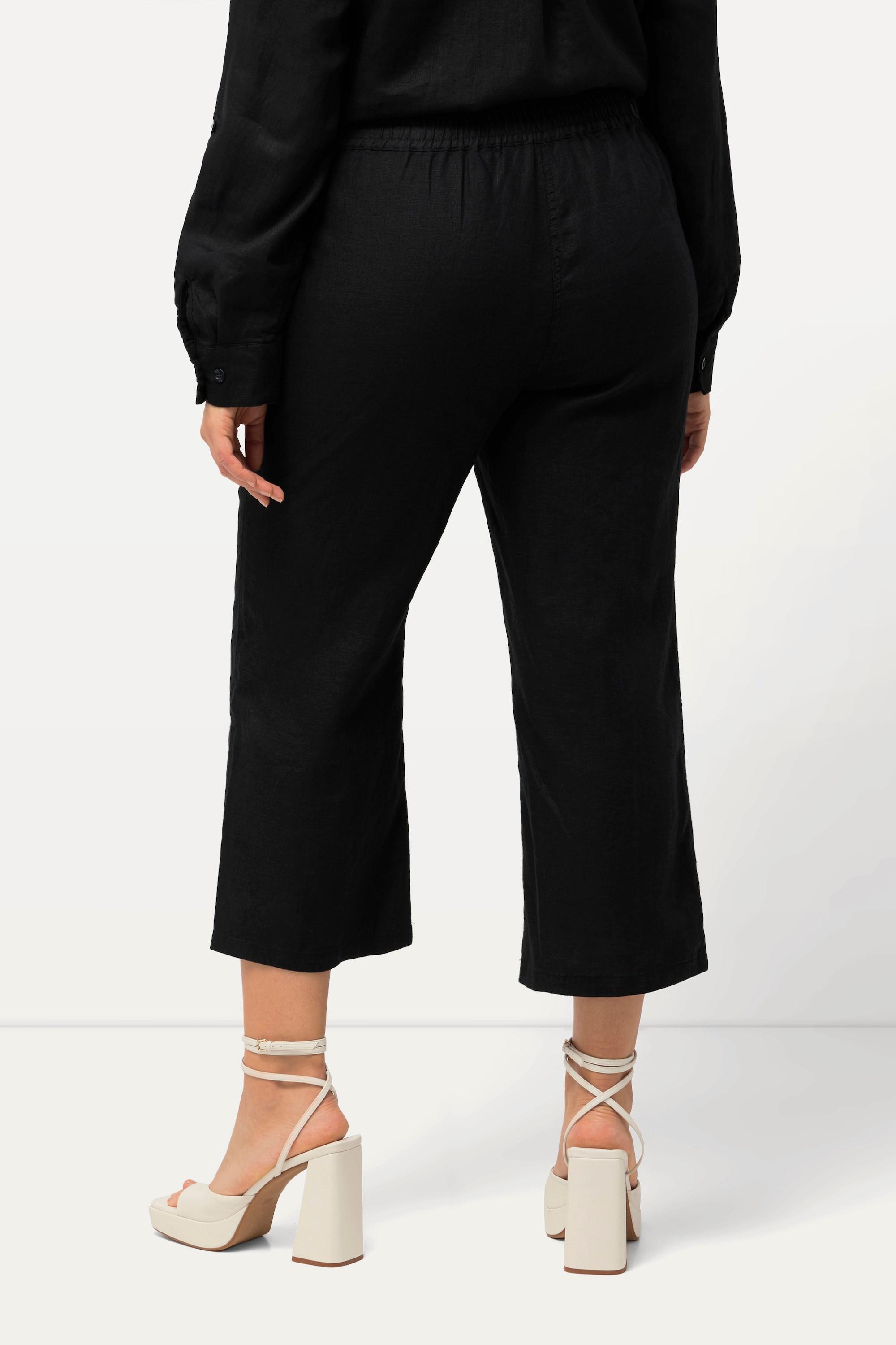 Ulla Popken 7/8 Leinenhose mit elastischem Bund