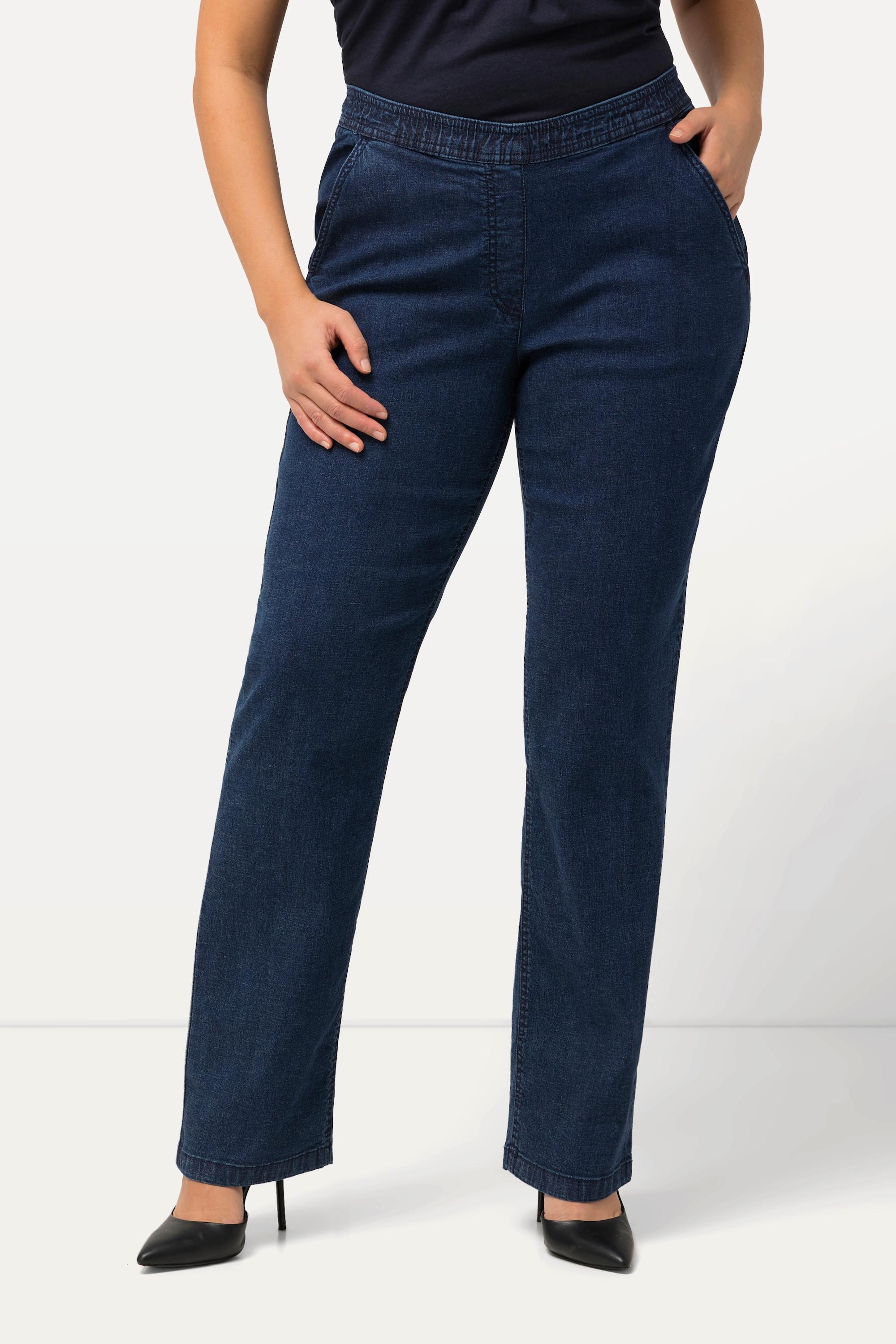 Ulla Popken Mandy Straight Leg Jeans mit Elastikbund