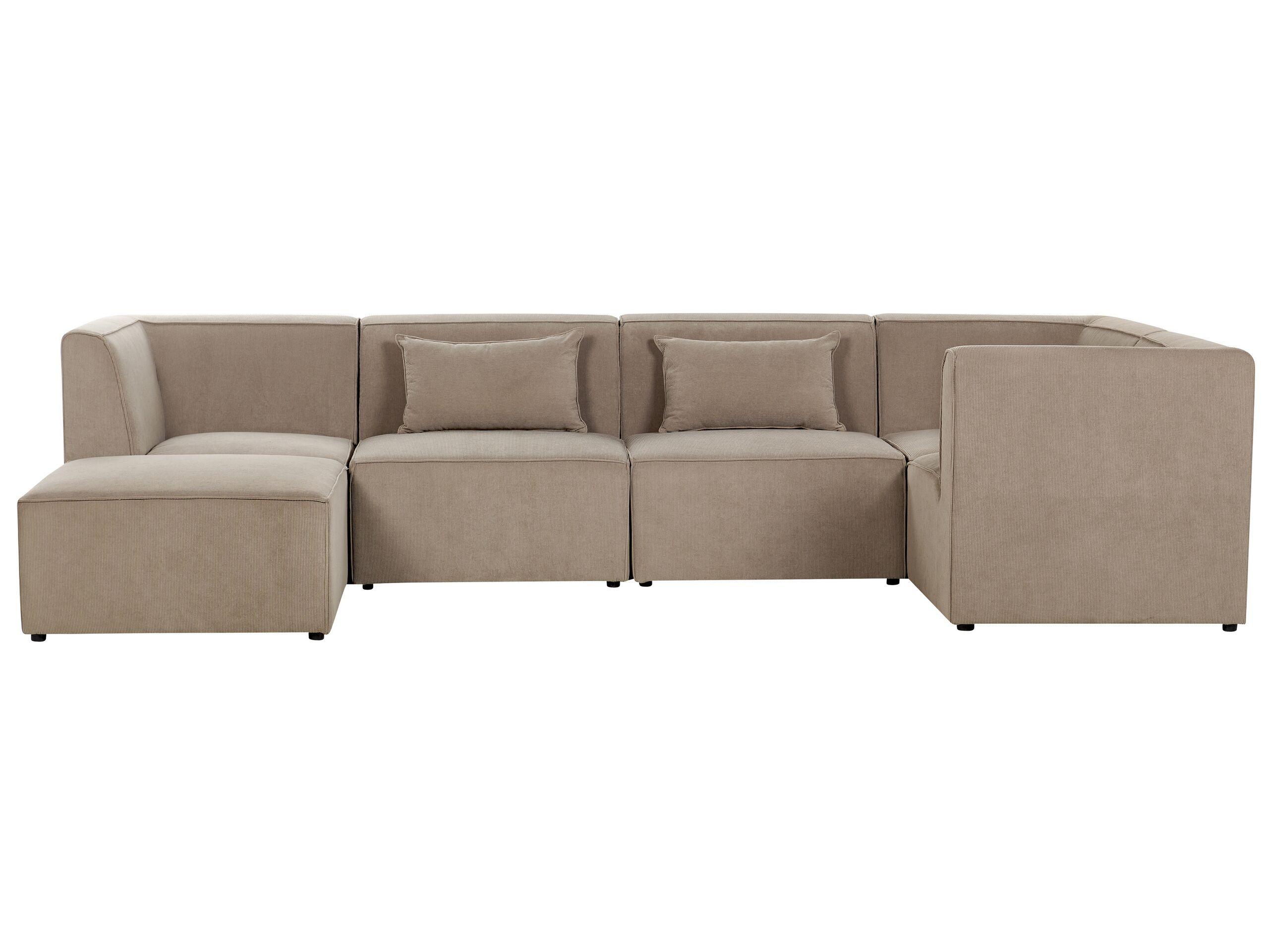 Beliani Sofa mit Ottomane aus Cord Modern LEMVIG
