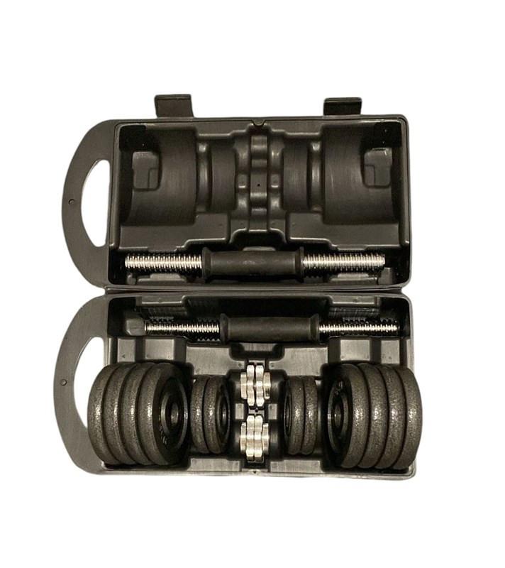 Gym Universe 15kg Hantelset mit Koffer aus Chrome
