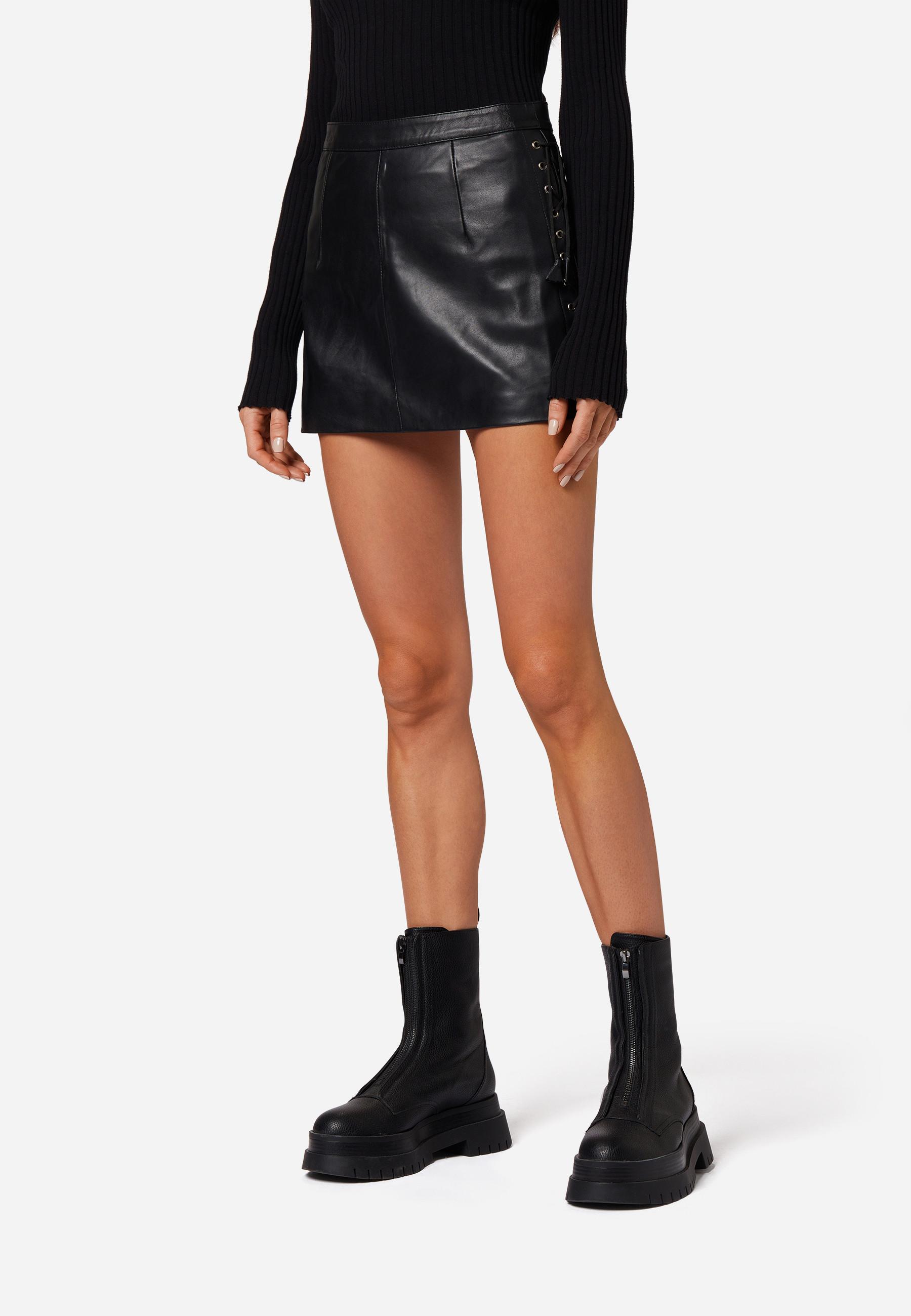 RICANO Lederrock RK-05, mit Reißverschluss und Knopf am Bund