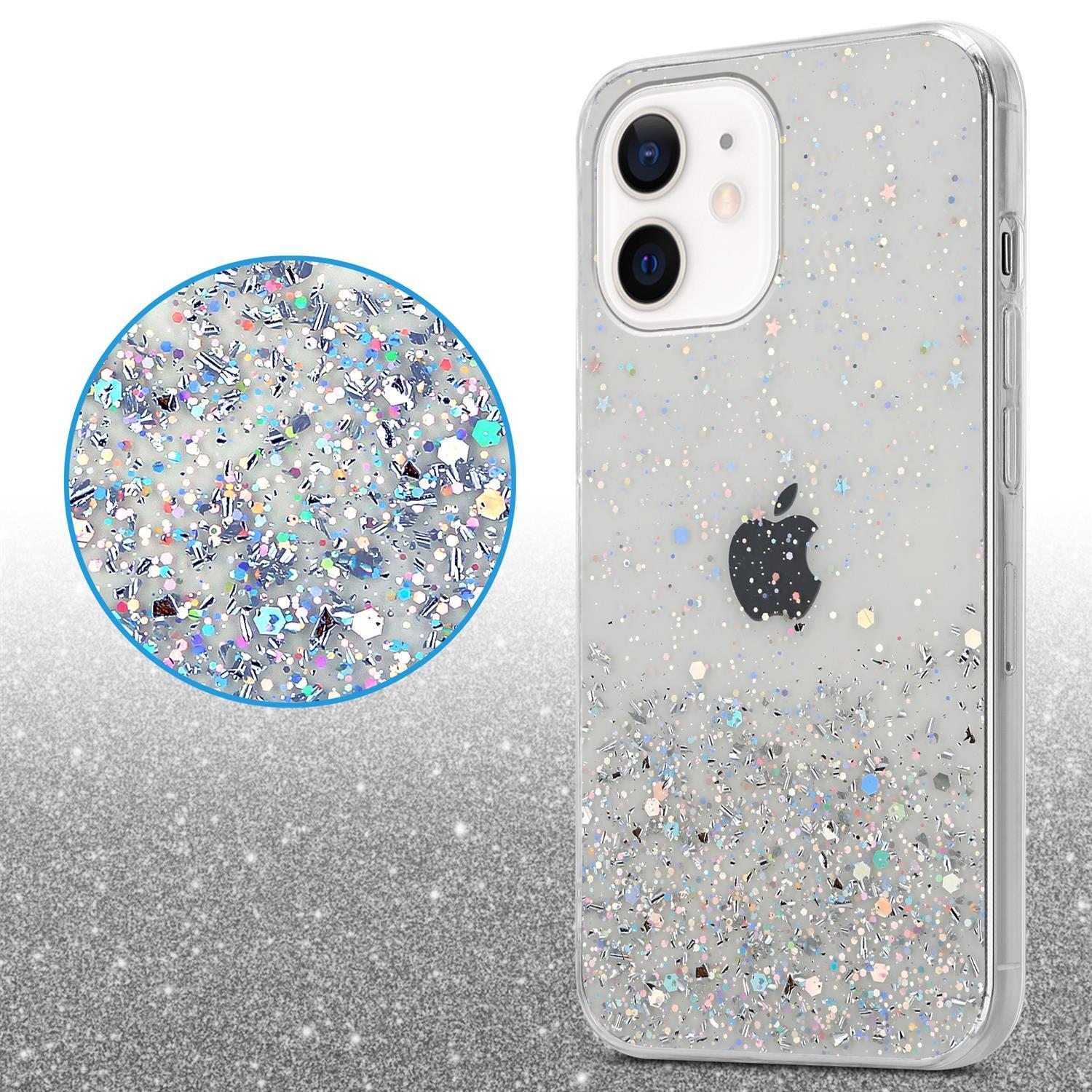 Cadorabo Hülle für Apple iPhone 12 MINI TPU Silikon mit funkelnden Glitter