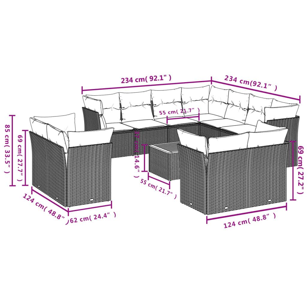 VidaXL Garten sofagarnitur poly-rattan