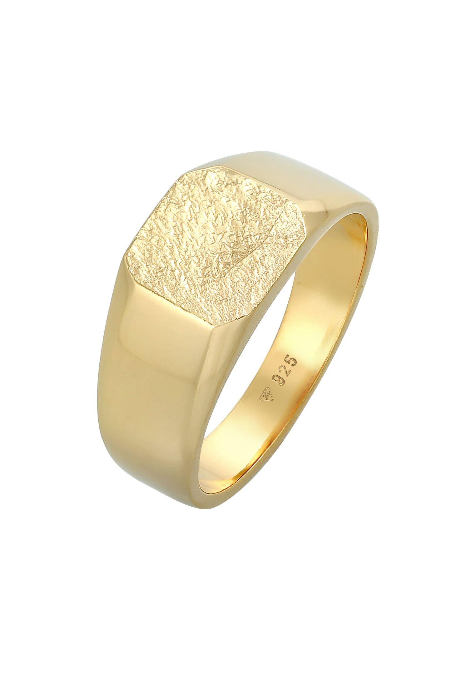 Kuzzoi Ring Basic Siegelring Quadrat Matt 925 Silber