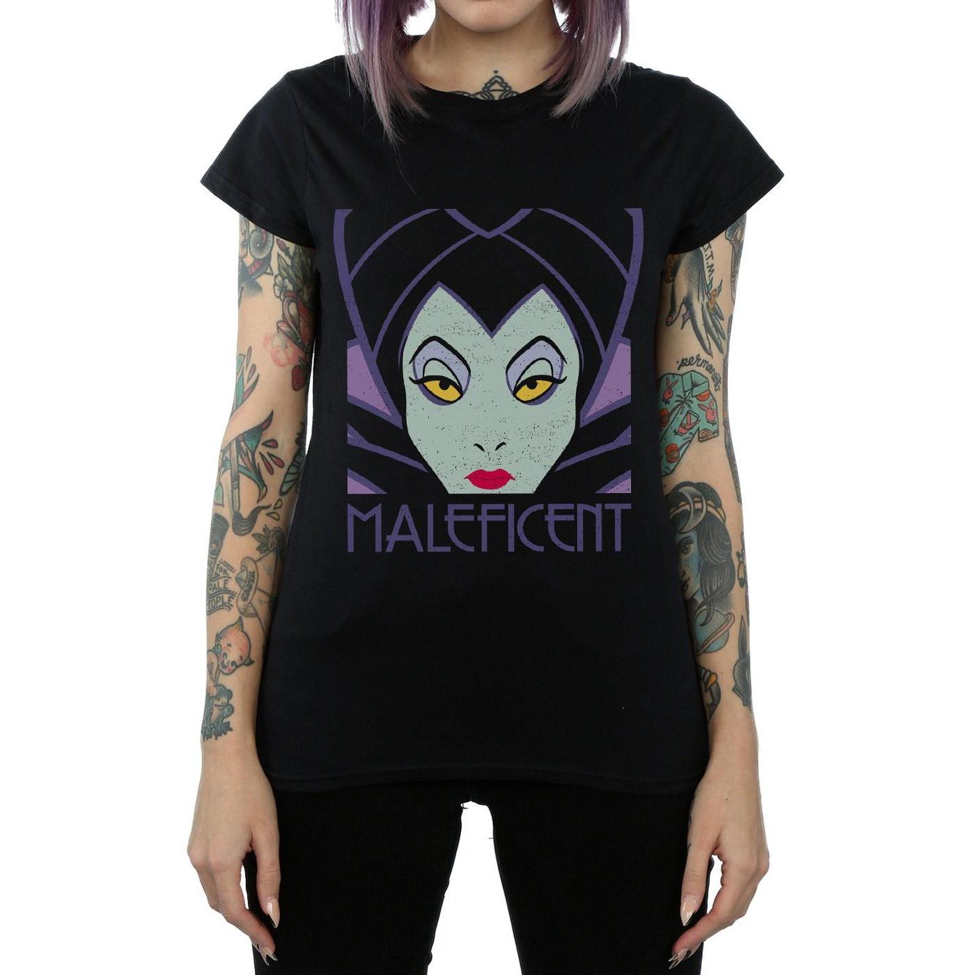 Disney Maleficent Gesicht Print T-Shirt