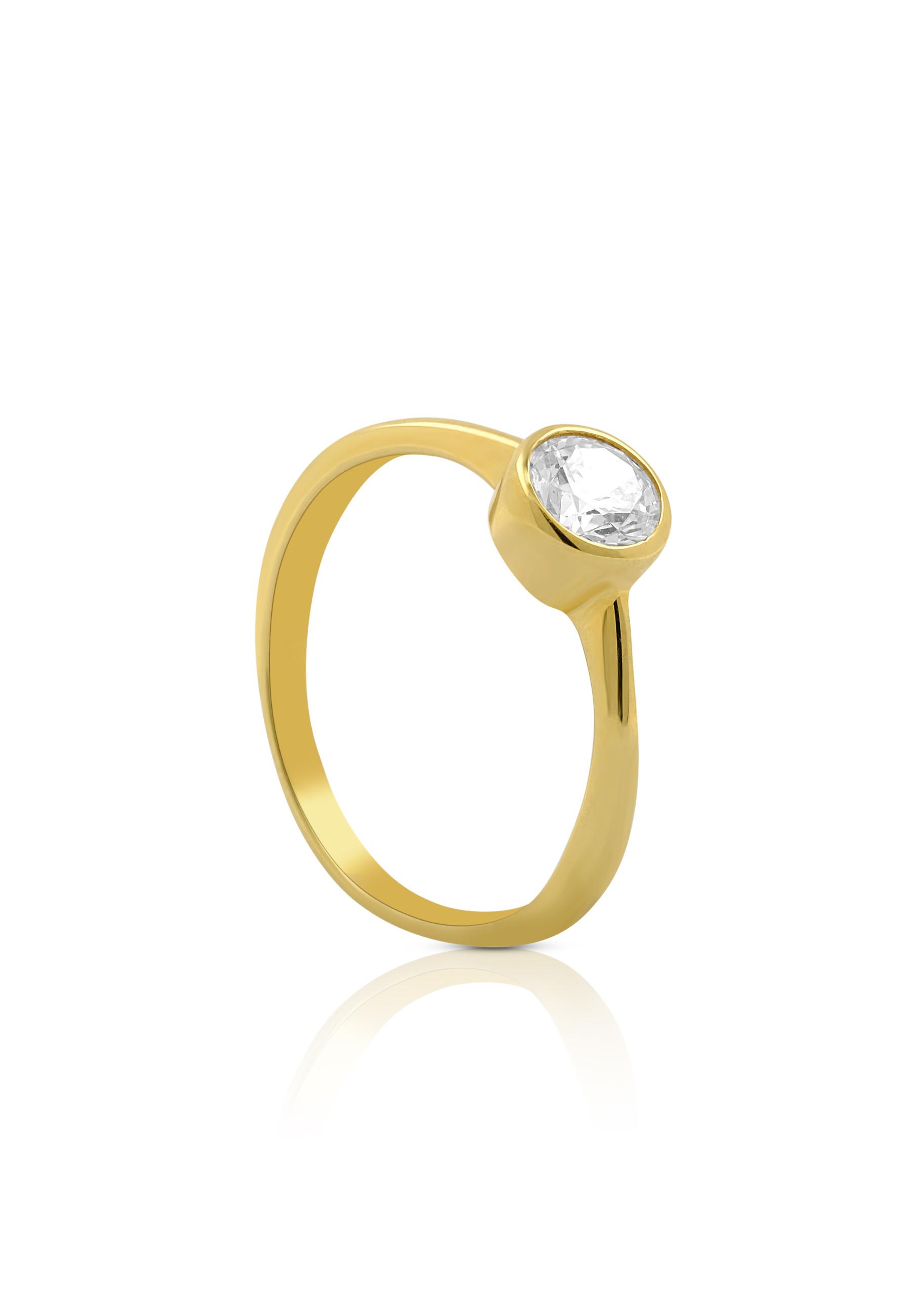 MUAU Schmuck Ring Gelbgold 750 Zirkonia