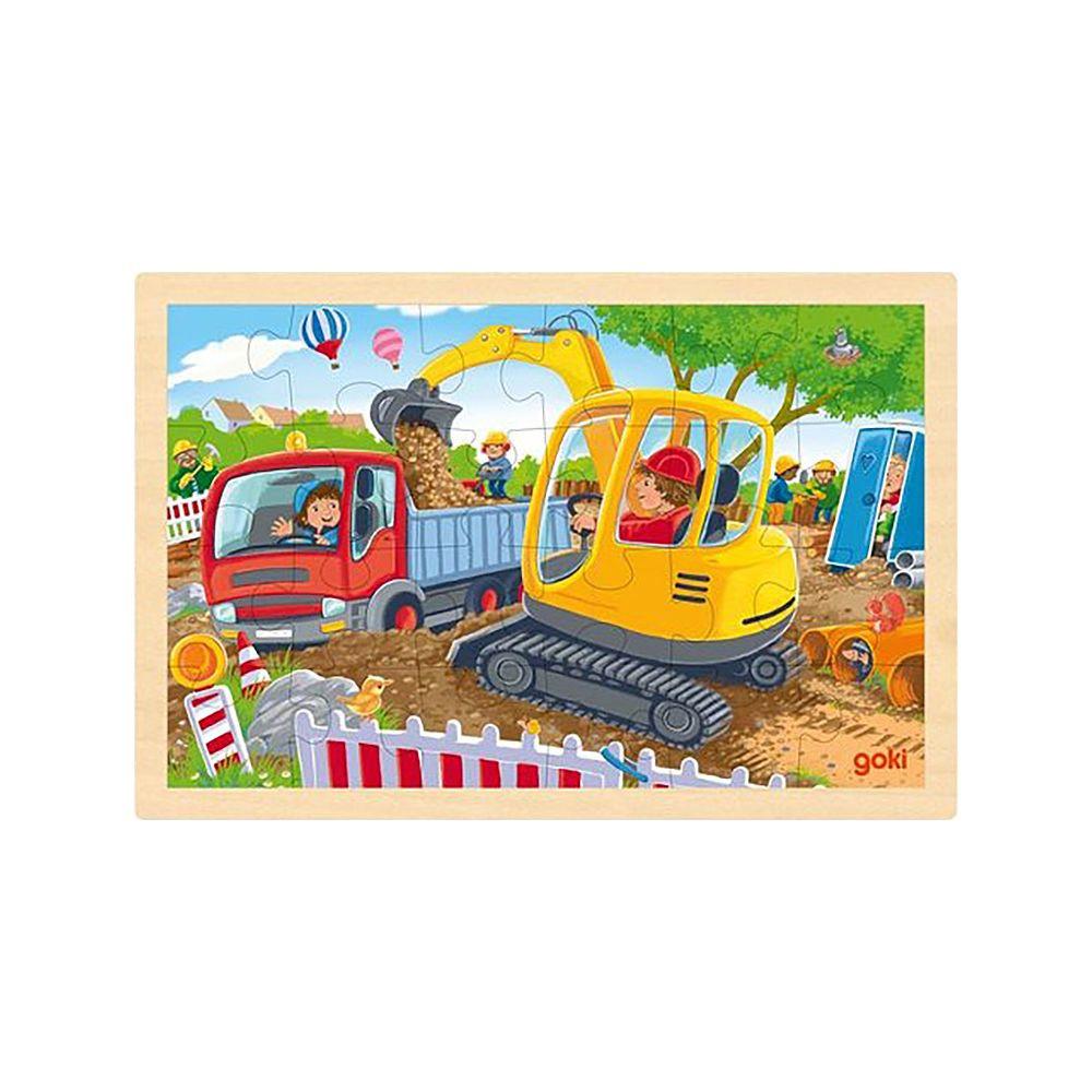goki Puzzle Einlegepuzzle Bagger (24Teile)