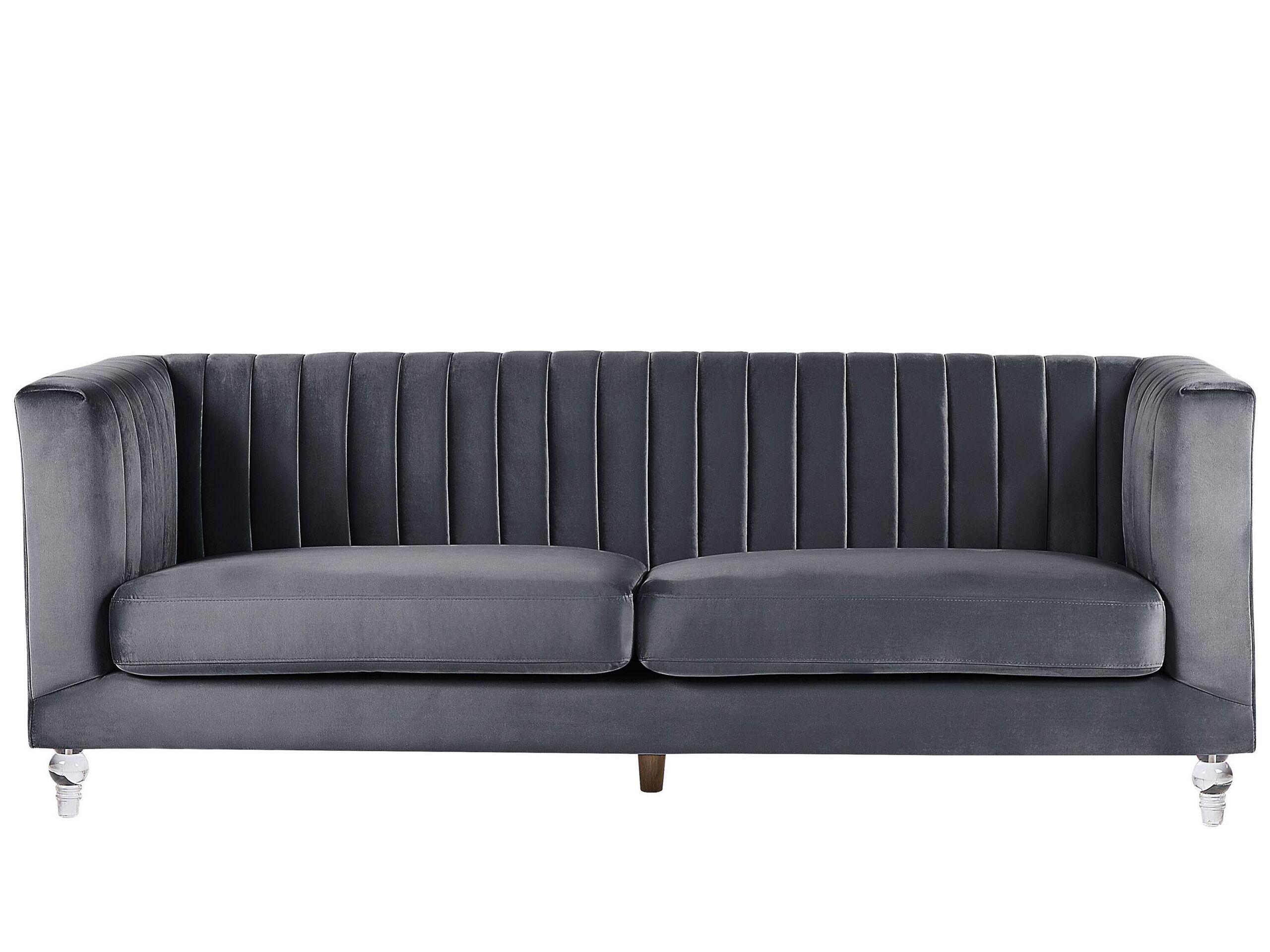 Beliani 3 Sitzer Sofa aus Samtstoff Glamourös ARVIKA