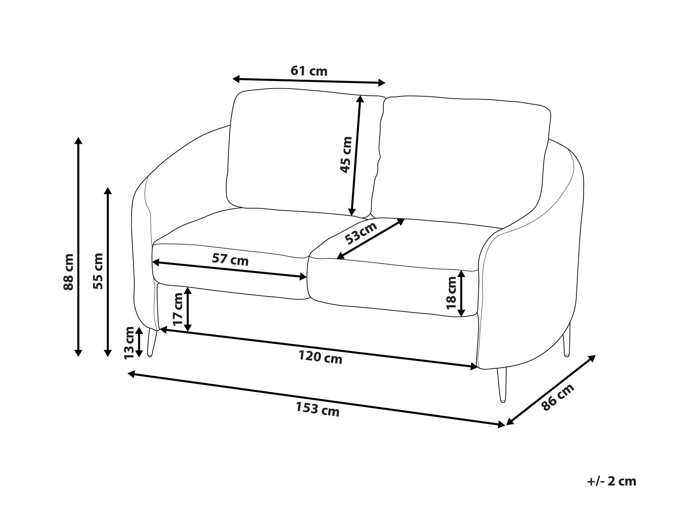 Beliani 2 Sitzer Sofa aus Polyester Klassisch TROSA