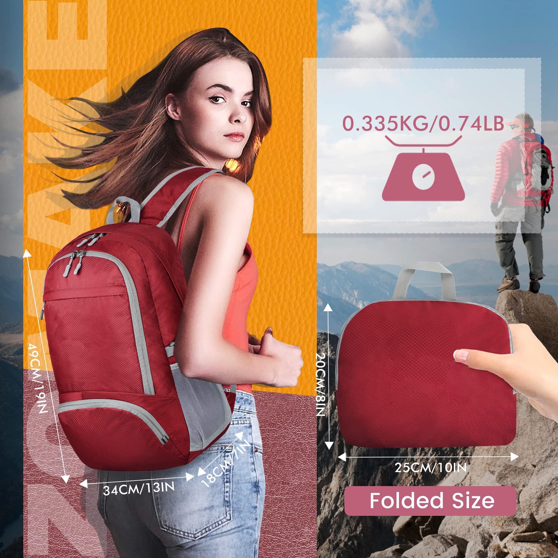 Only-bags.store Leichter faltbarer Rucksack - Packbare Rucksäcke, kleine faltbare Rucksäcke Wanderrucksack Wasserdicht