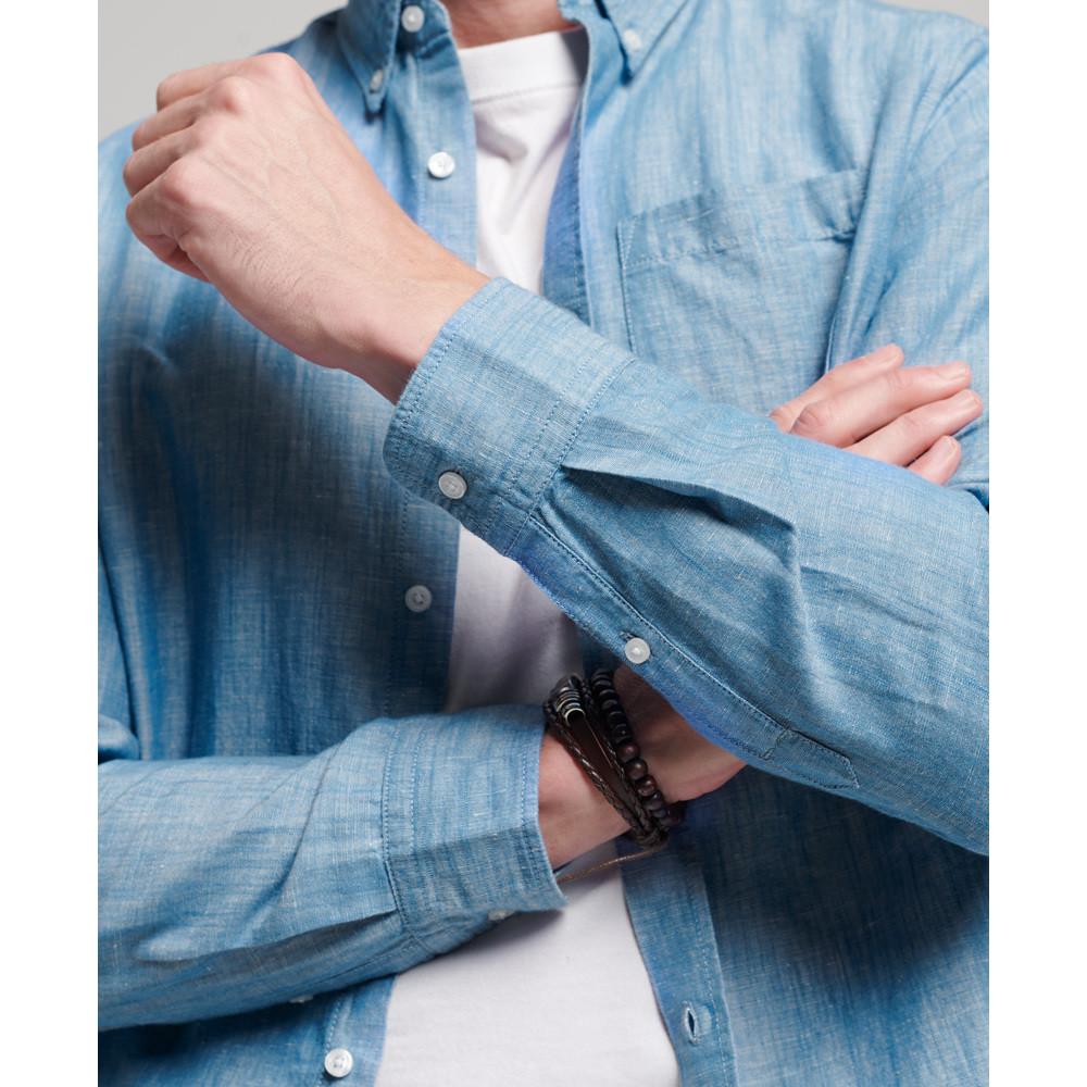 Superdry Studios Hemd mit Knopfleiste aus Leinen und Bio-Baumwolle