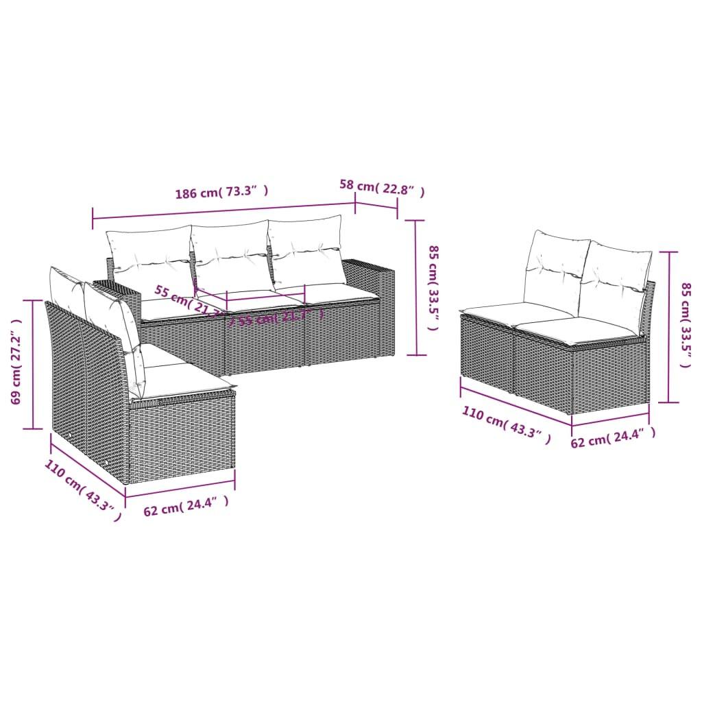 VidaXL Garten sofagarnitur poly-rattan