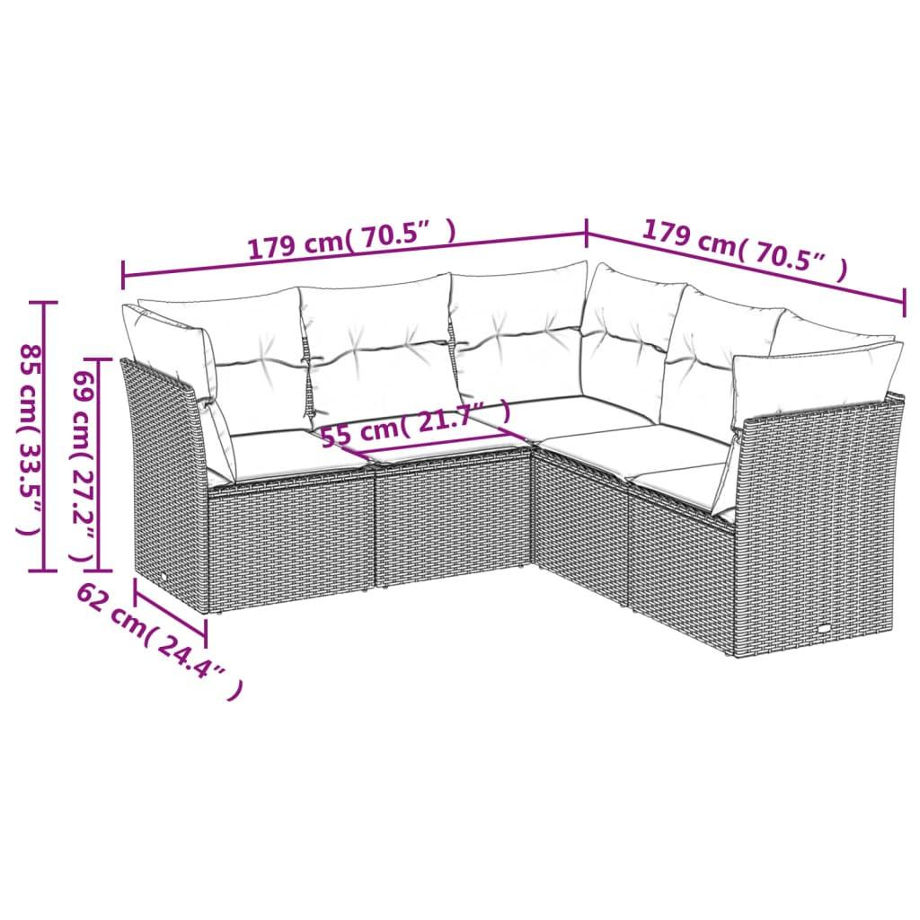 VidaXL Garten sofagarnitur poly-rattan