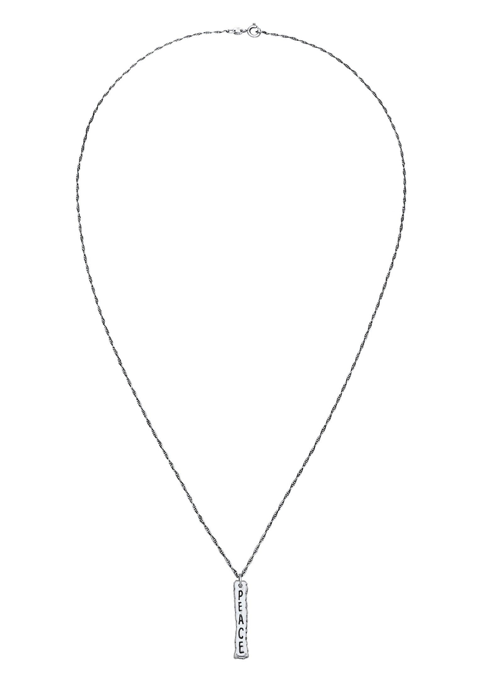 Kuzzoi Halskette Peace Friedenszeichen Figarokette 925 Silber