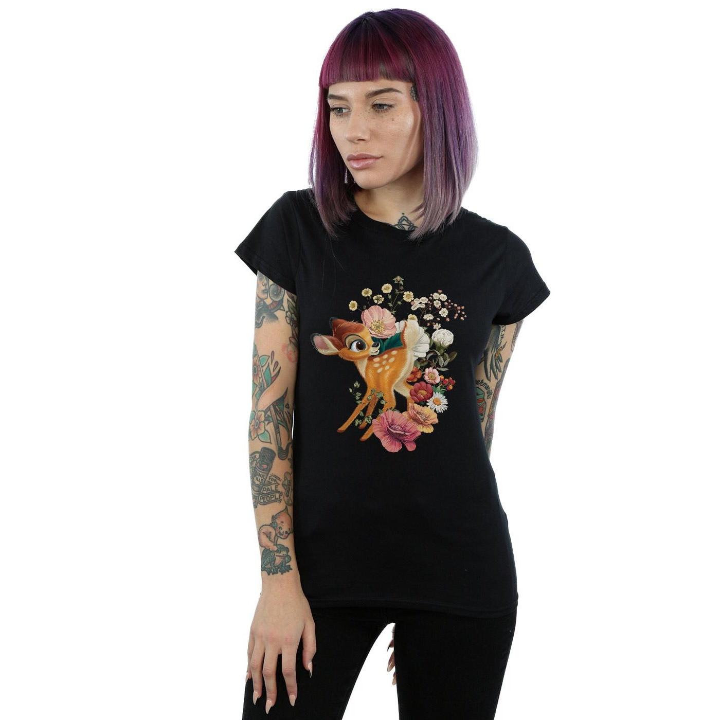 Disney Bambi Blumen-Grafikdruck T-Shirt