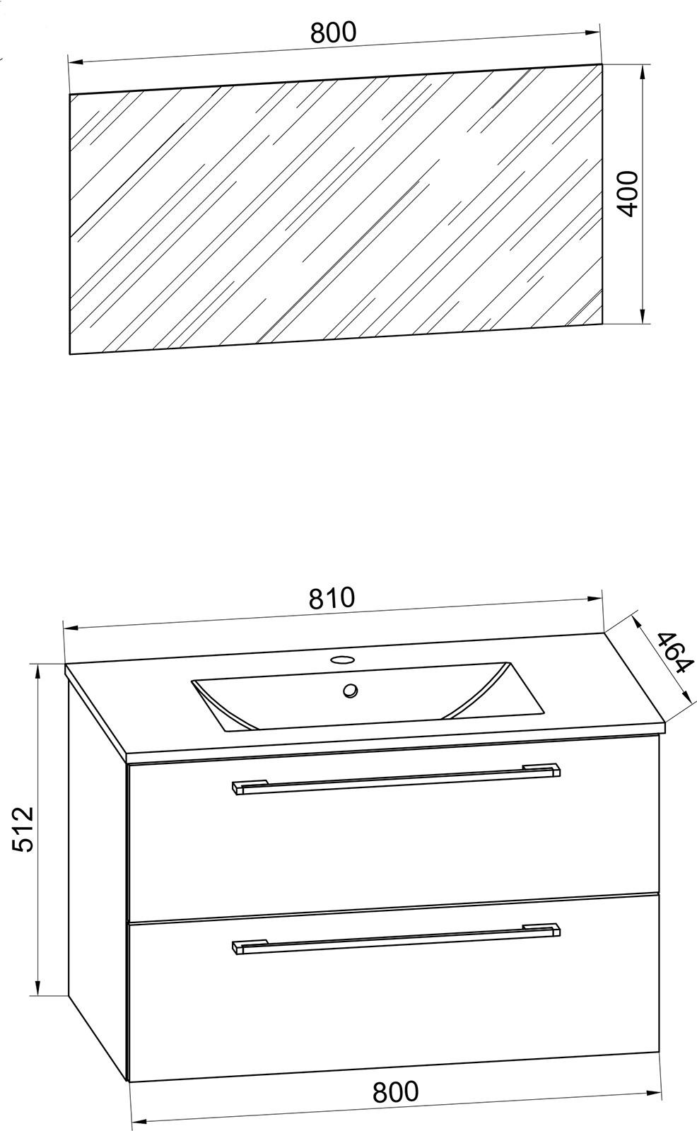 VCM 3-tlg. Badmöbel Set