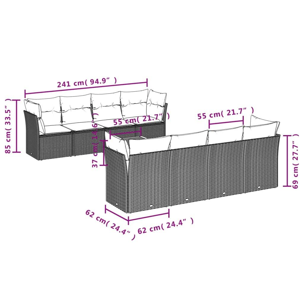 VidaXL Garten sofagarnitur poly-rattan