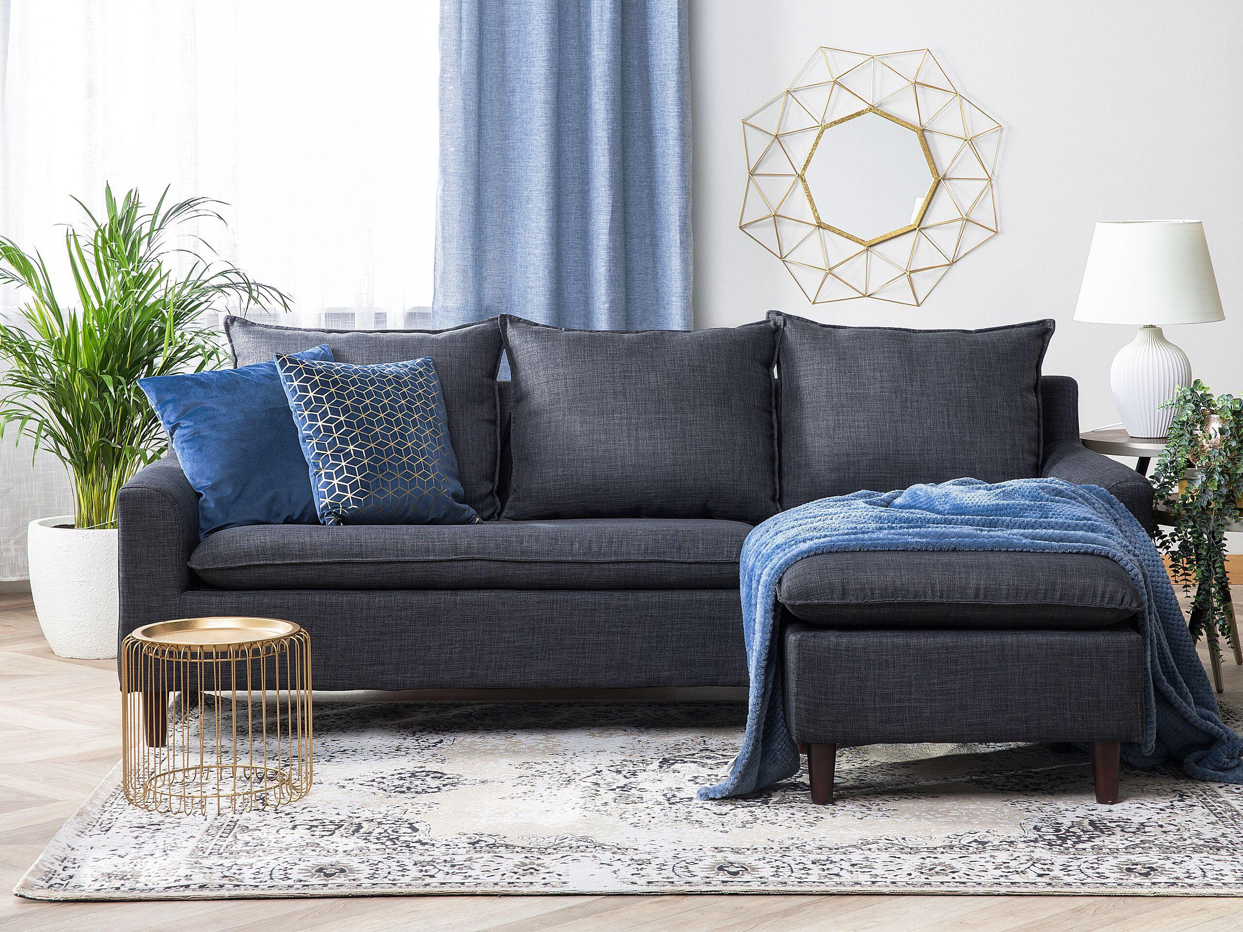 Beliani Ecksofa aus Polyester Industriell ELVENES