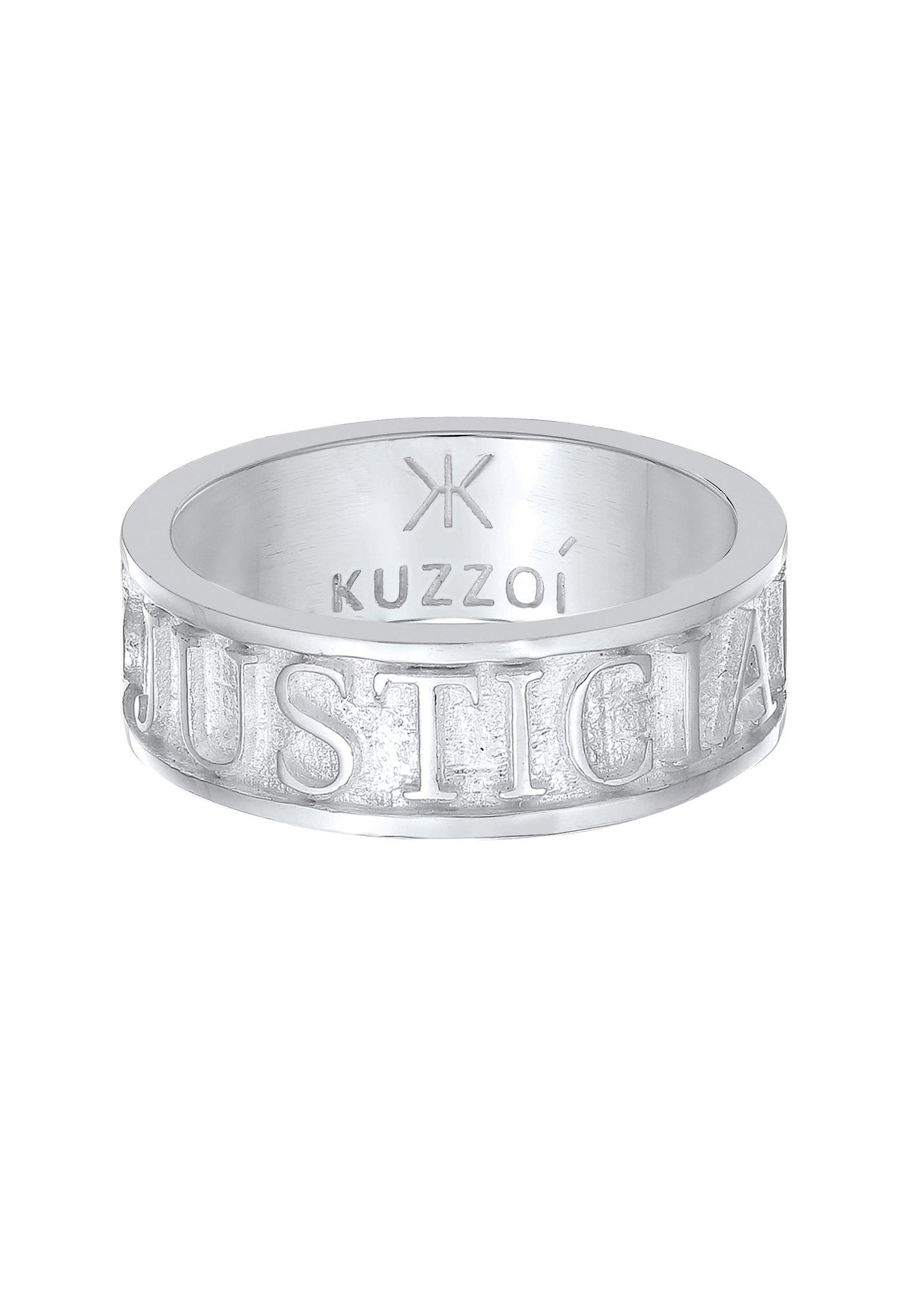 Kuzzoi Ring Bandring Schriftzug 925 Silber Oxidiert
