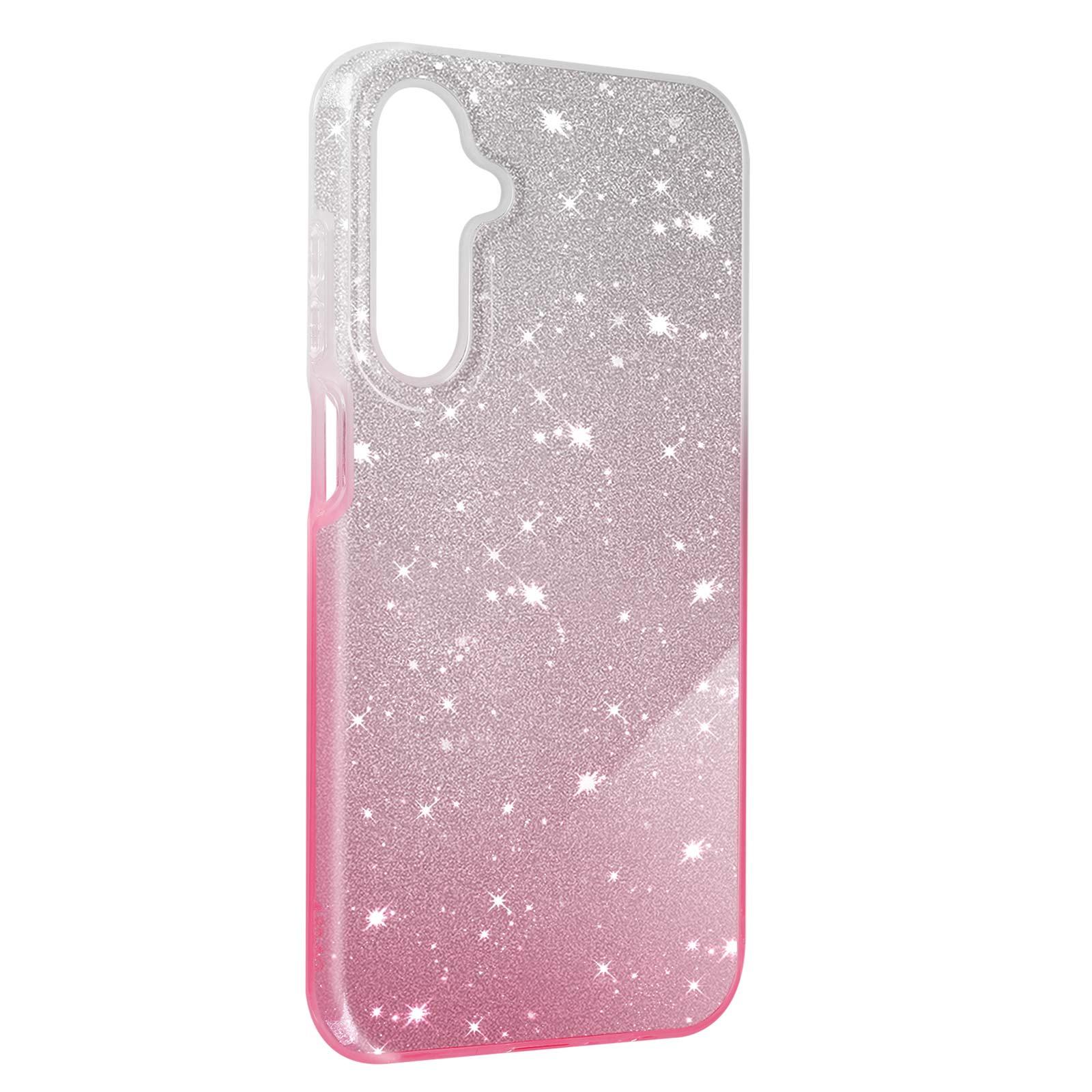 Avizar Glitter Hülle Samsung A25 5G Clear /Rosa