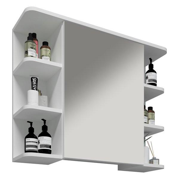 VCM Badspiegel Wandspiegel Hängespiegel Spiegelschrank Badezimmer Ablage Nilosi