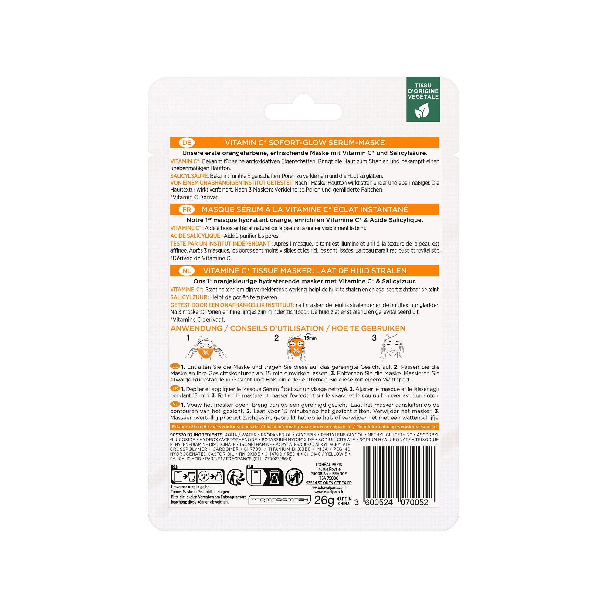 L'Oréal Paris Revitalift Clinical Vitamin C Sofort-Glow Serum-Maske