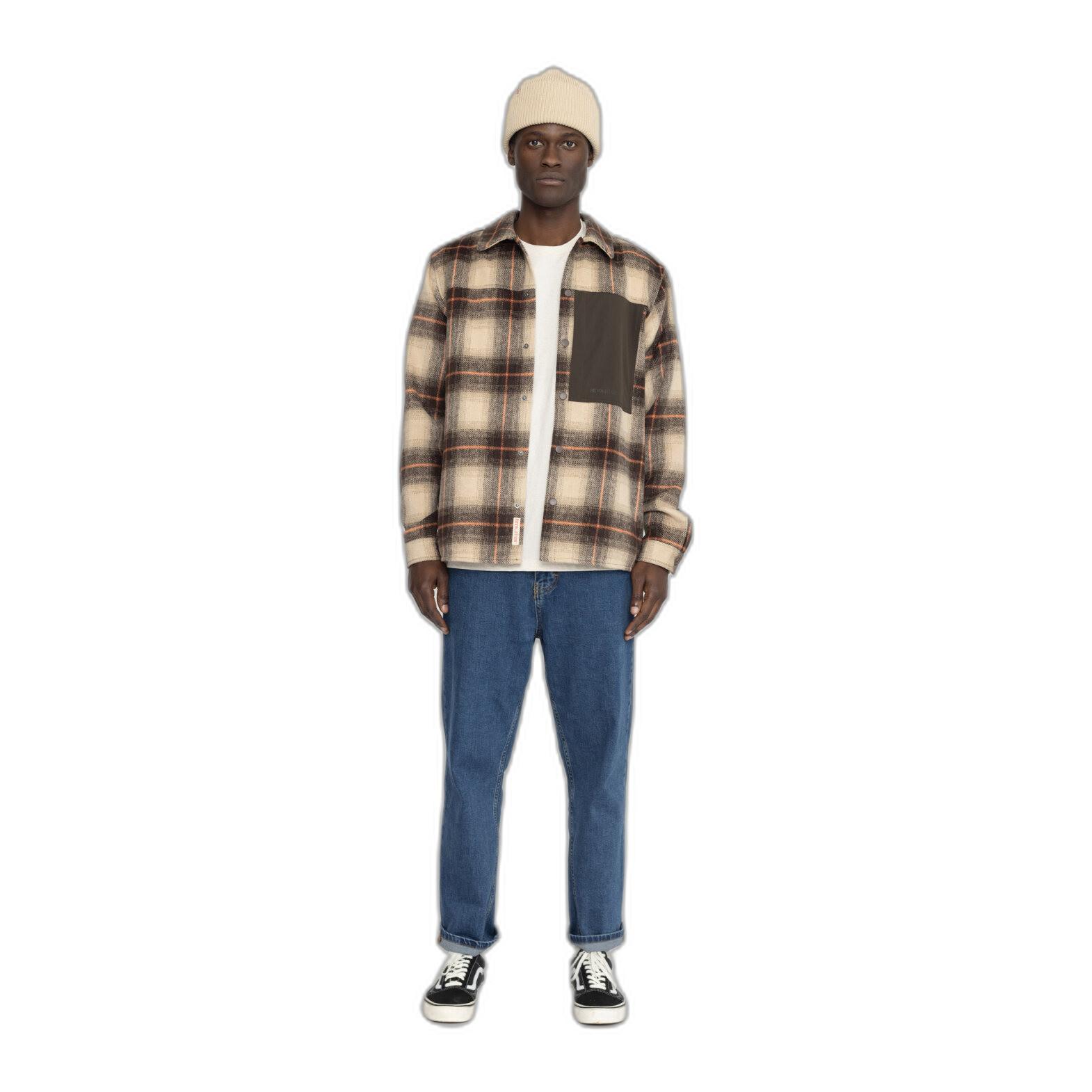 Revolution Kariertes Überhemd mit Knopfverschluss