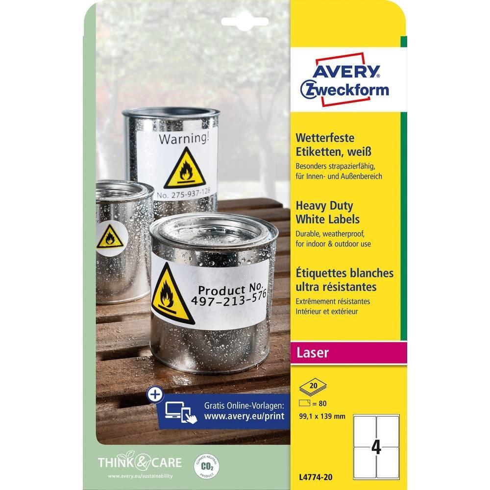 Avery-Zweckform AVERY ZWECKFORM Etiketten 99.1x139mm, 20 Blatt