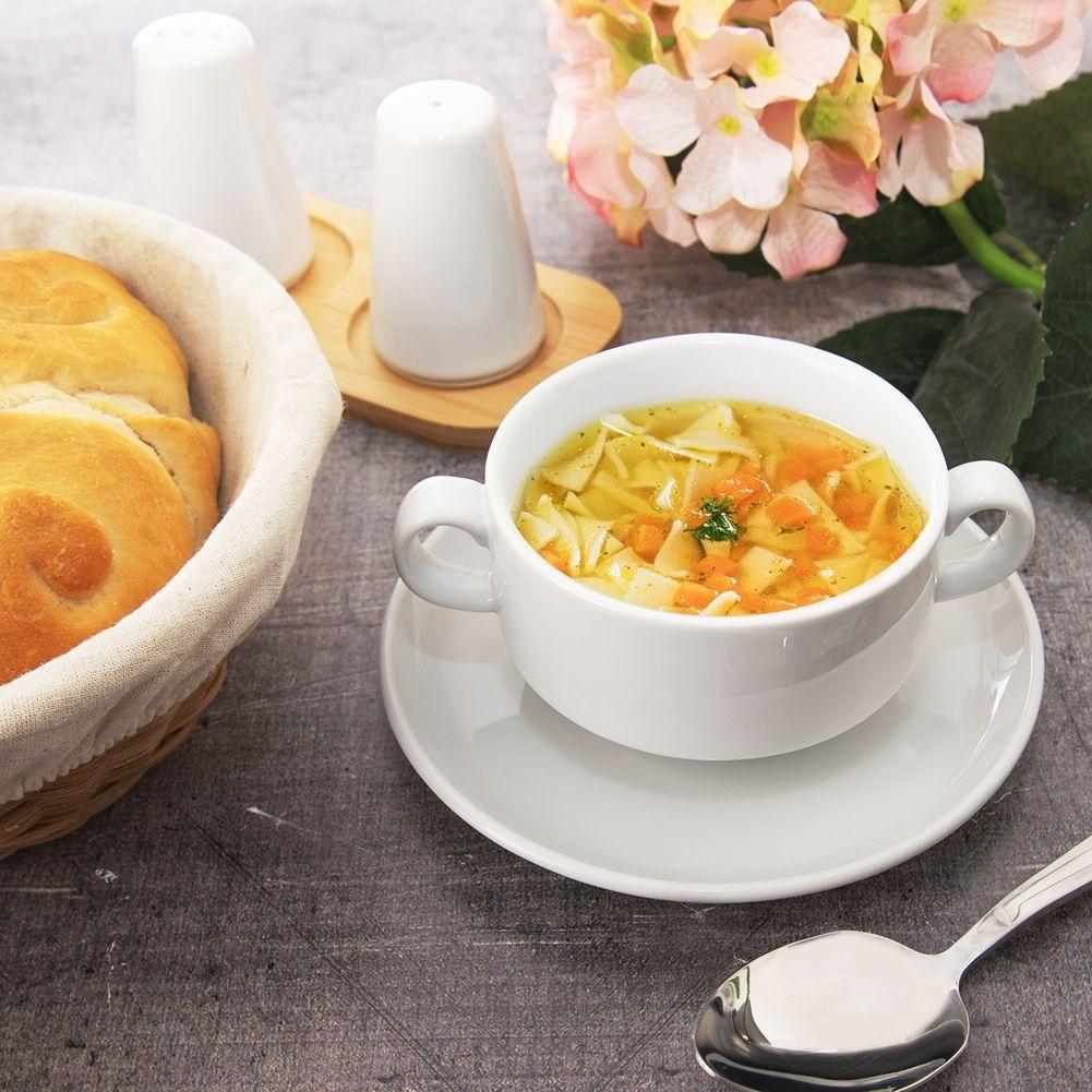 Orion Weiße Porzellanschale mit Henkel – praktisch und elegant