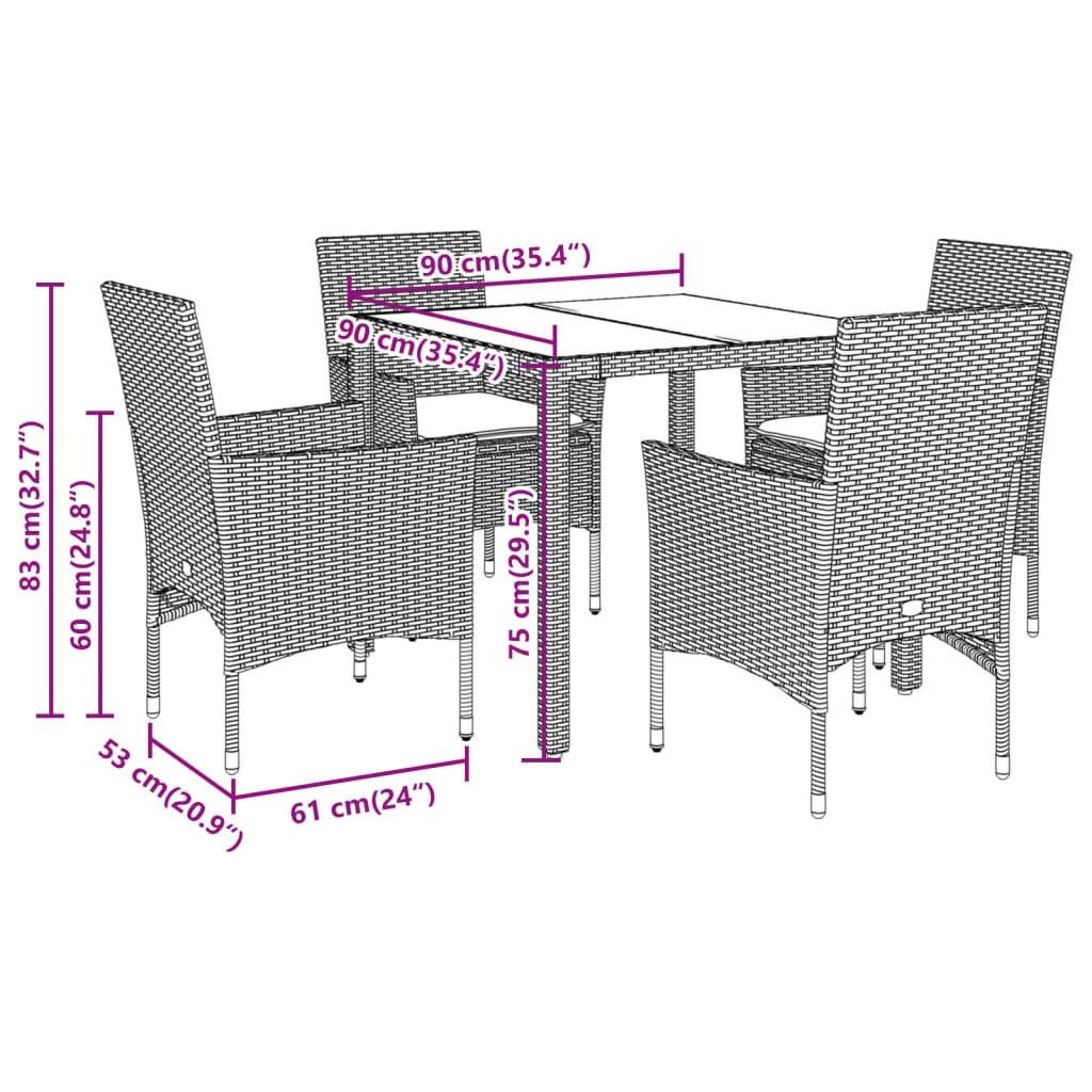 VidaXL Garten essgruppe poly-rattan