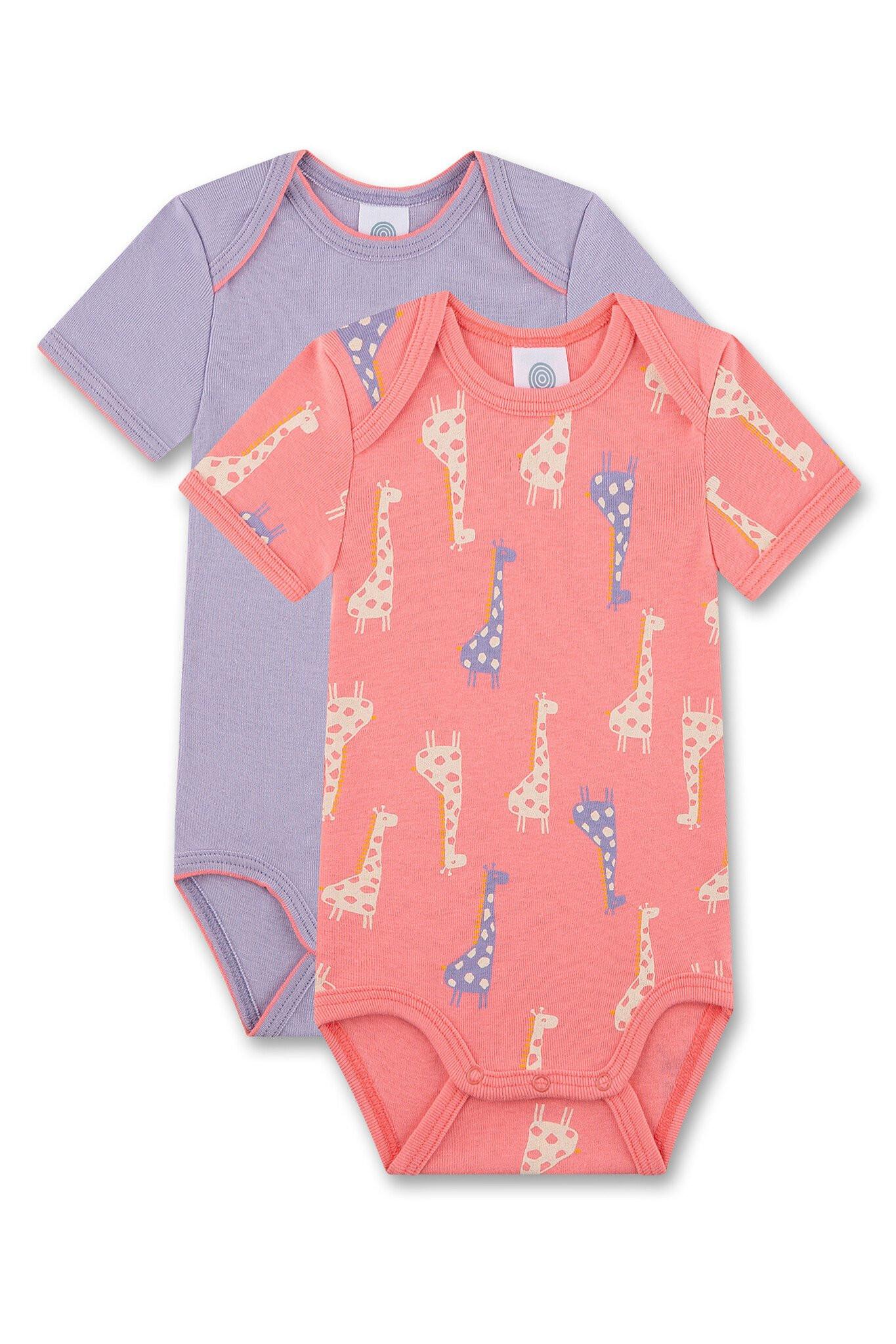 Sanetta Mädchen Body 2er Pack kurzarm Giraffe