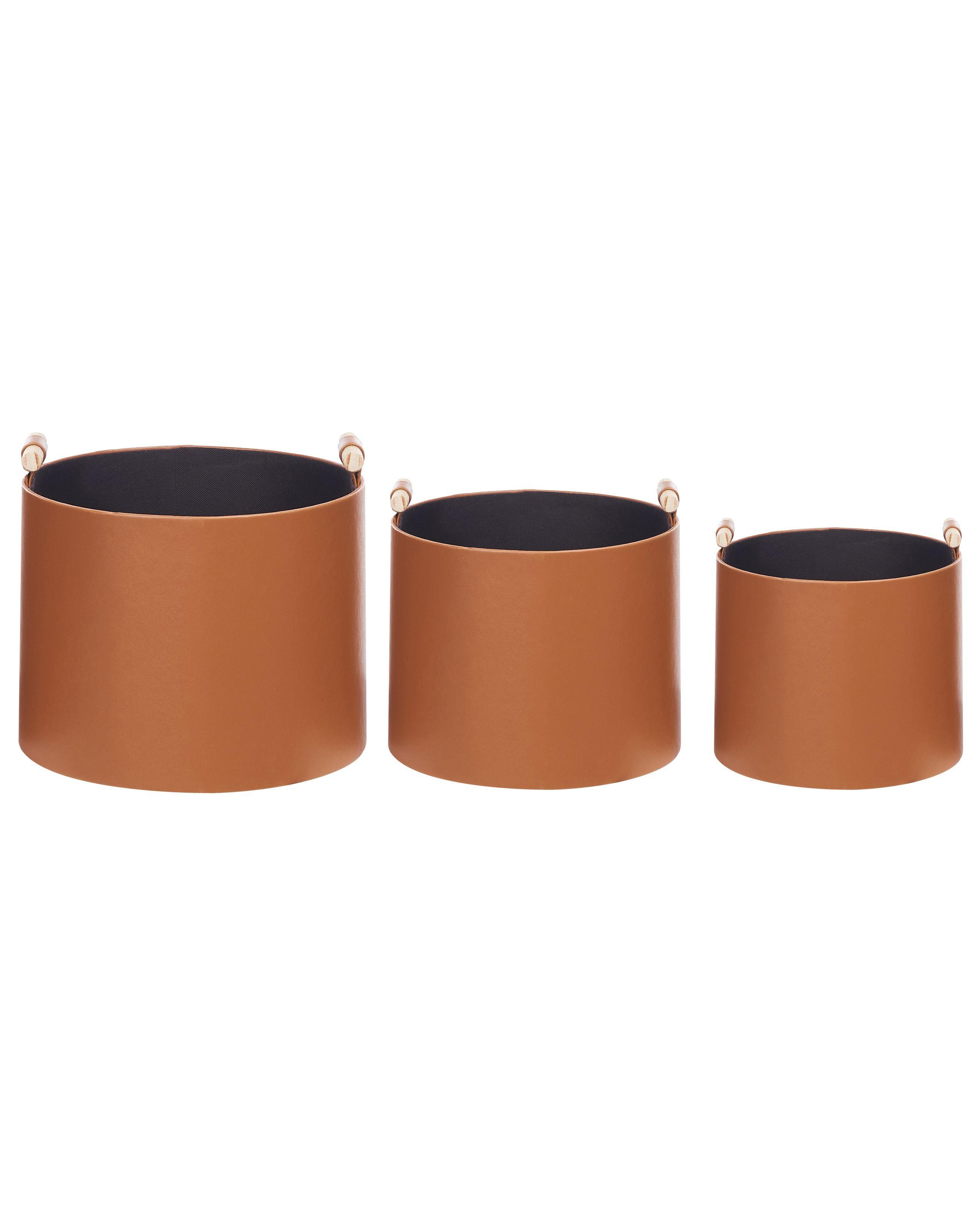 Beliani Korb, Büroaccessoires aus Kunstleder Retro ARAM