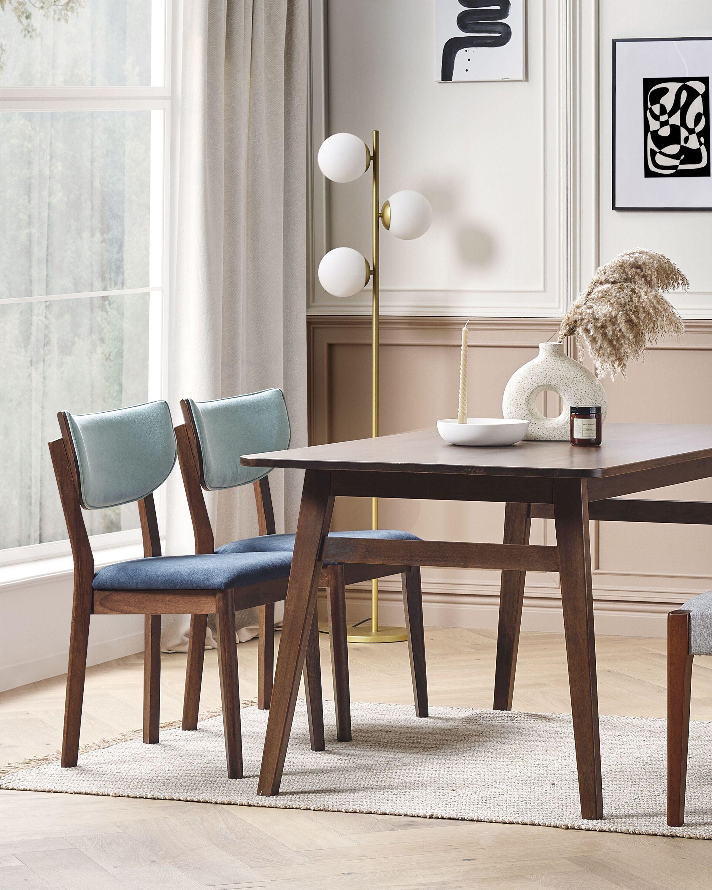 Beliani Esszimmerstuhl 2er Set aus Polyester Retro MOKA