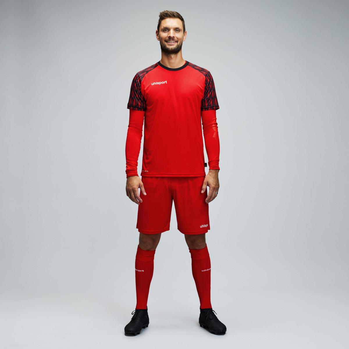 Uhlsport langarmtrikot, kurze hose, baselayer und torwartsocken reaction
