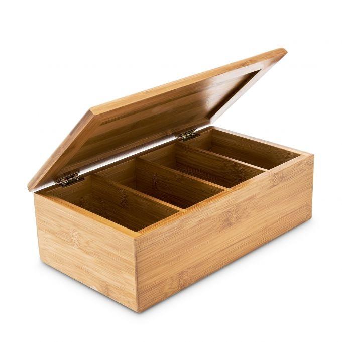 B2X Teebox aus Bambus mit 4 Fächern