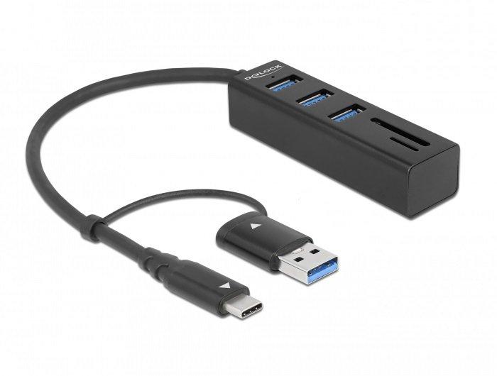 DeLock 63859 Schnittstellen-Hub USB 3.2 Gen 1 (3.1 Gen 1) Type-A + Type-C 5000 Mbit/s