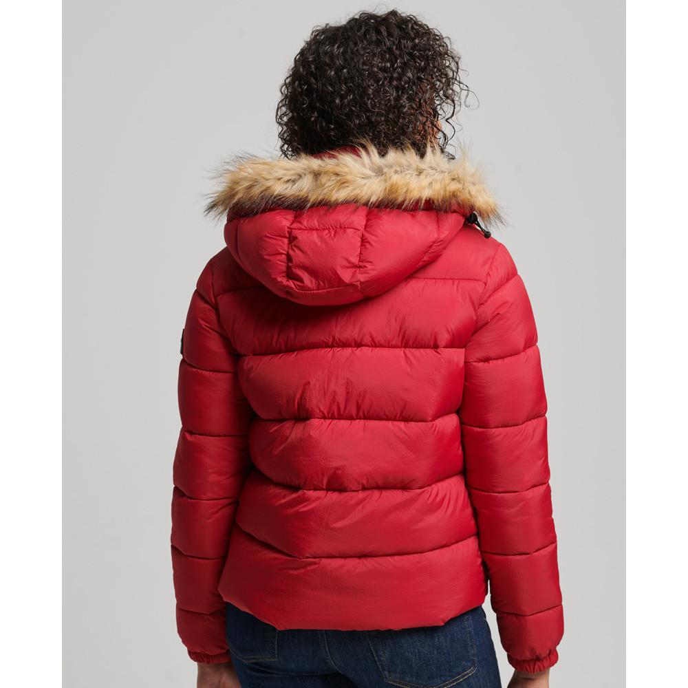 Superdry kurze daunenjacke mit kapuze, damen