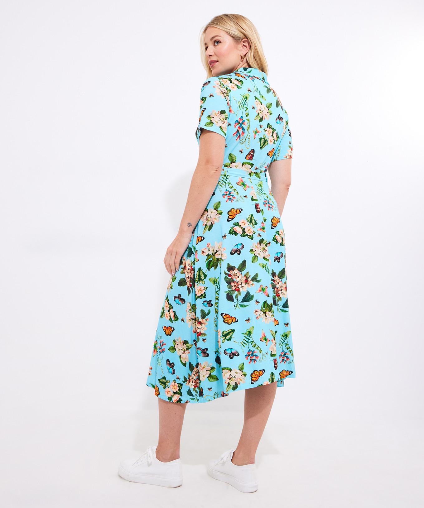 Joe Browns Knielanges Kleid mit Schmetterlingskragen