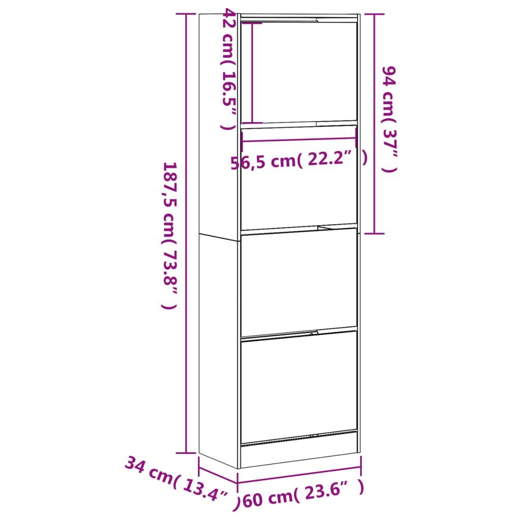 VidaXL Schuhschrank holzwerkstoff